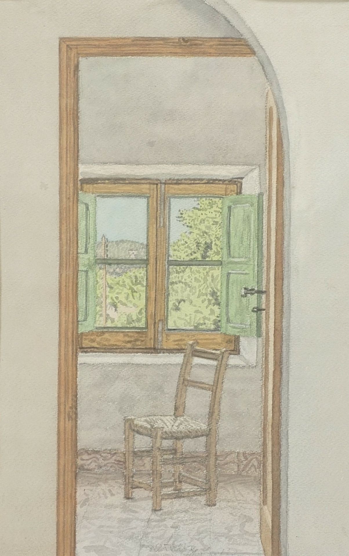 Franz Werneke (1906-1989), View through a window
