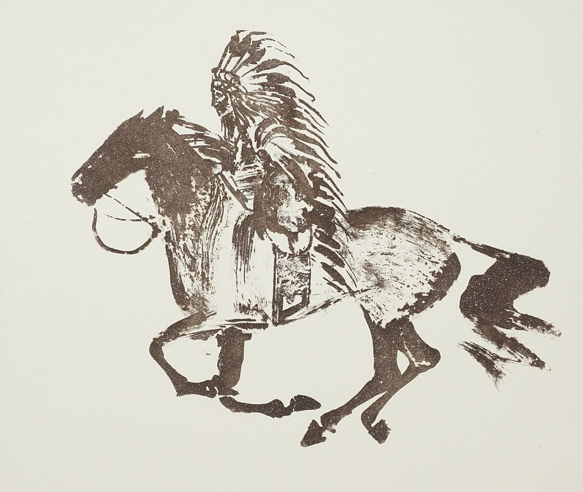 Arwed D. Gorella (1937-2002), Native American on a horse
