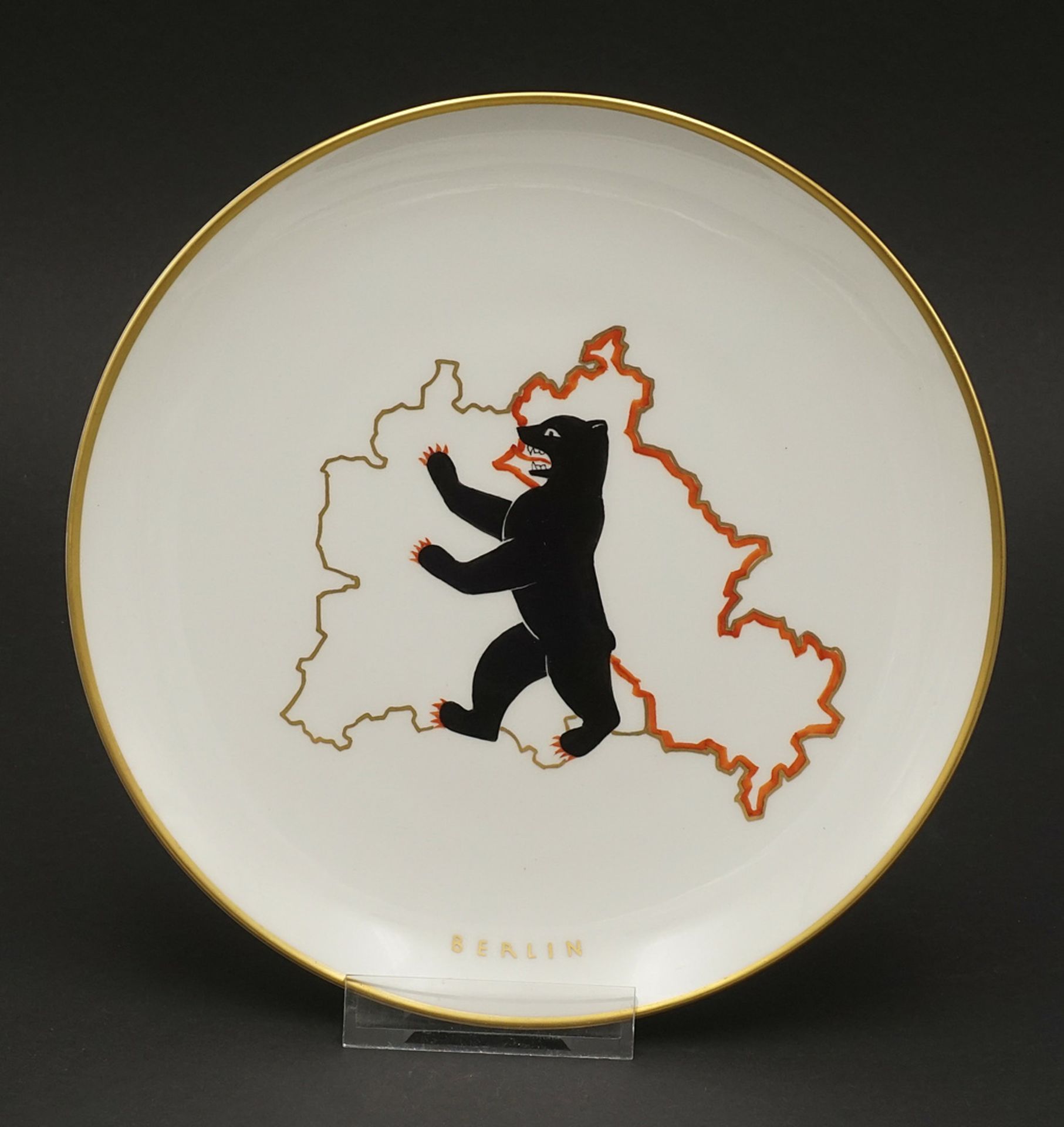 Two KPM Berlin plates and one leaf bowl, Paul Zerbe - Image 4 of 7