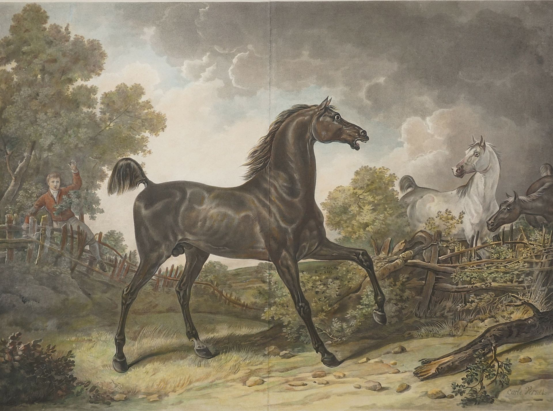 Jean-Pierre-Marie Jazet, "Cheval échappé" (Escaped horse)