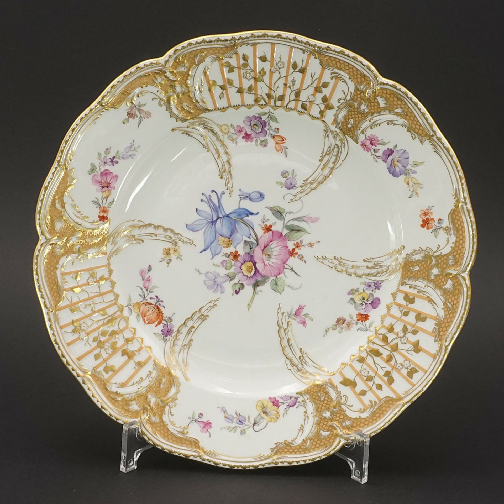 KPM Berlin collection plate with flower painting  