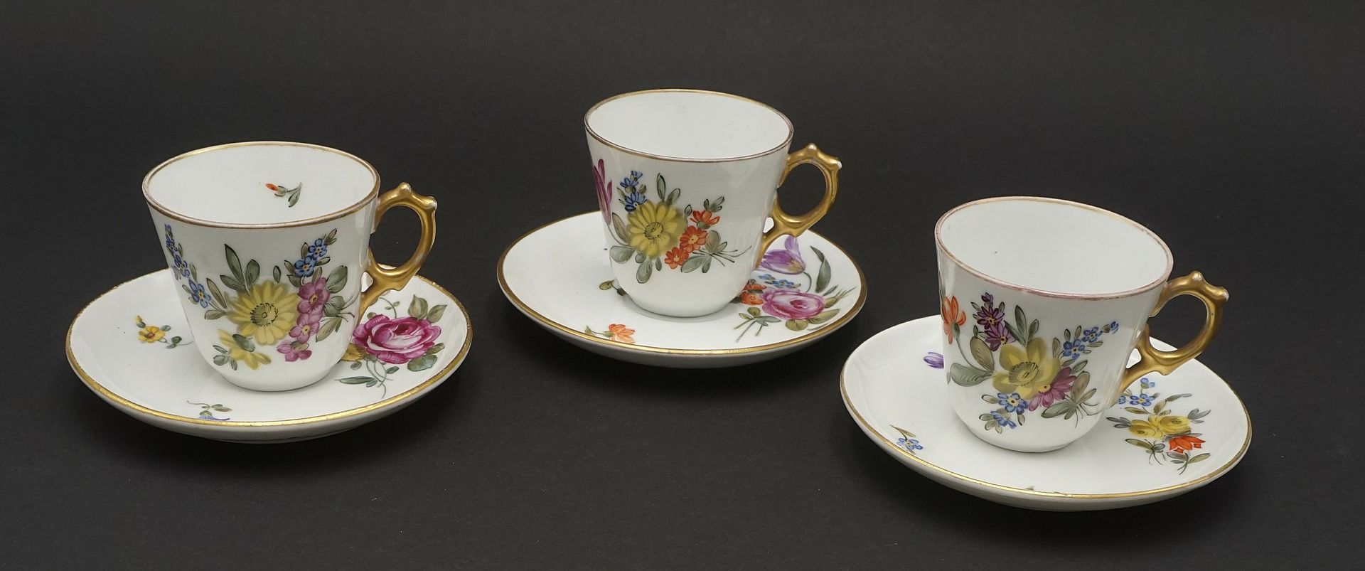 Six Ludwigsburg porcelain mocha cups and saucers - Image 3 of 4