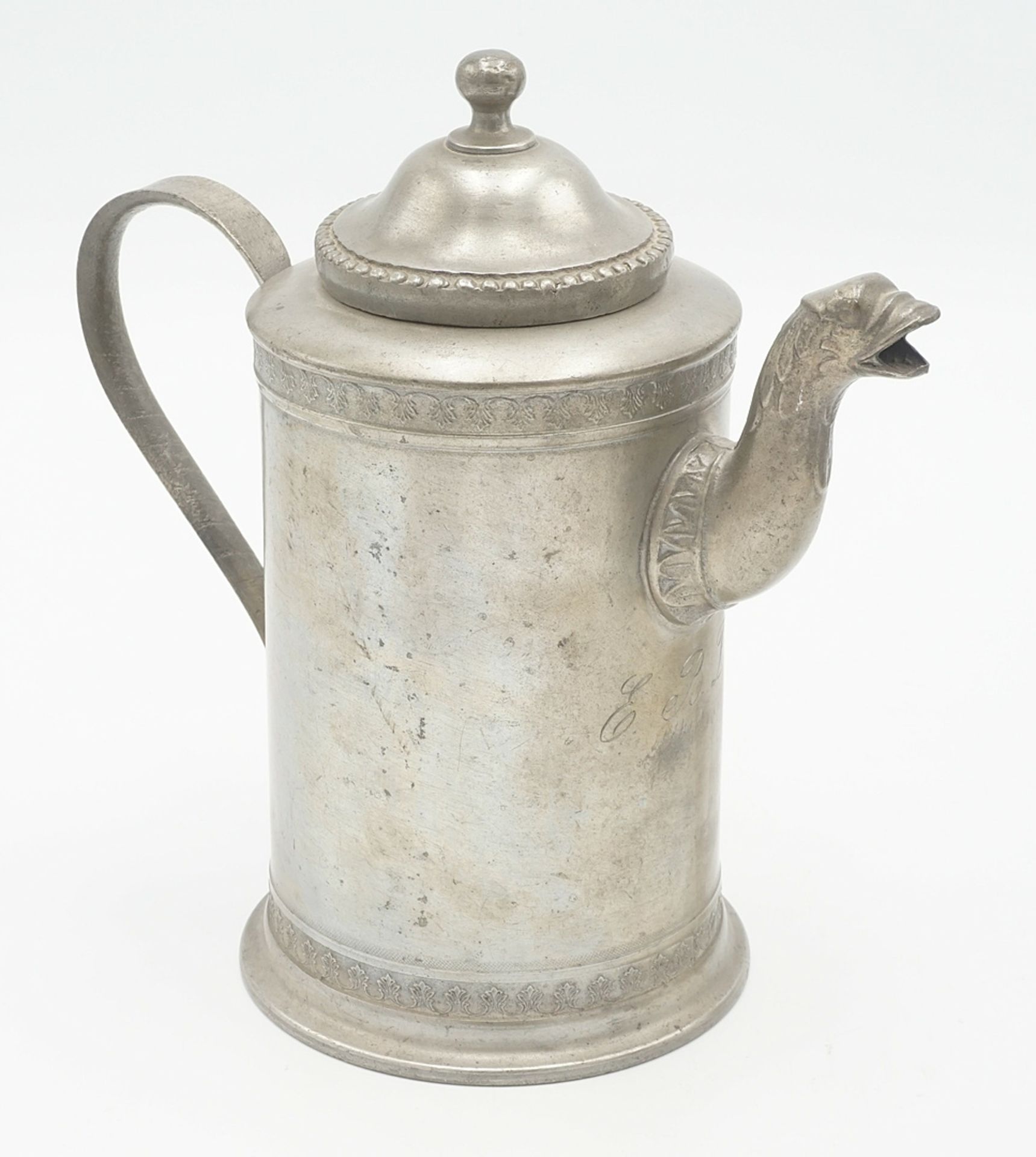 Six tin vessels, around 1800 - Image 9 of 9