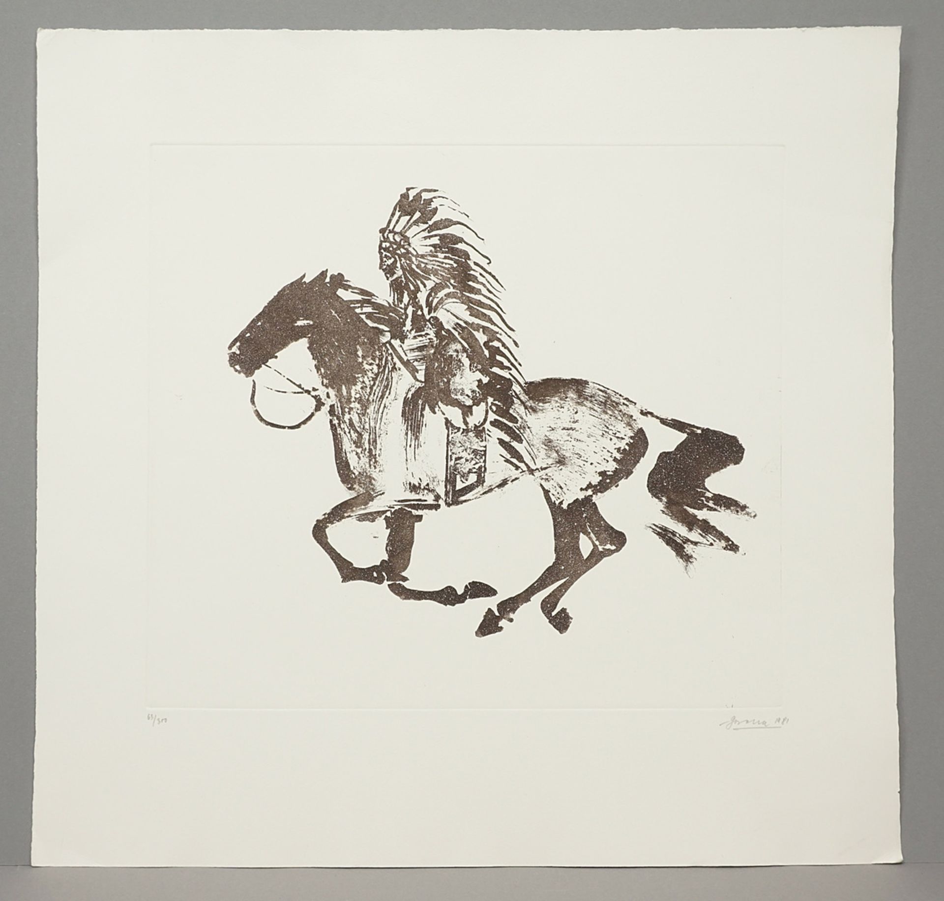 Arwed D. Gorella (1937-2002), Native American on a horse - Image 2 of 3