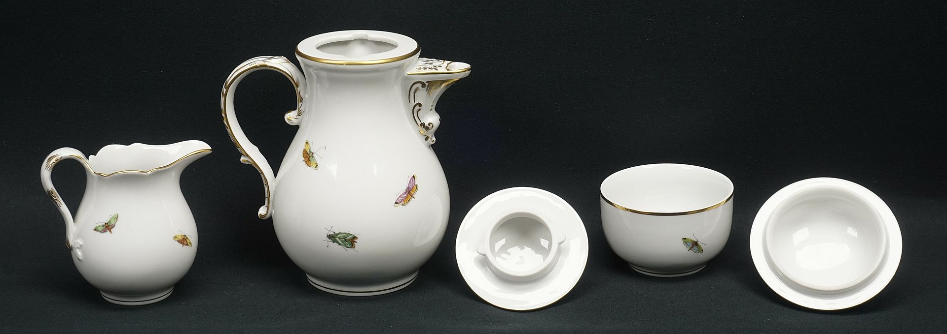 Meissen mocha service for six people with bird painting   - Image 5 of 6