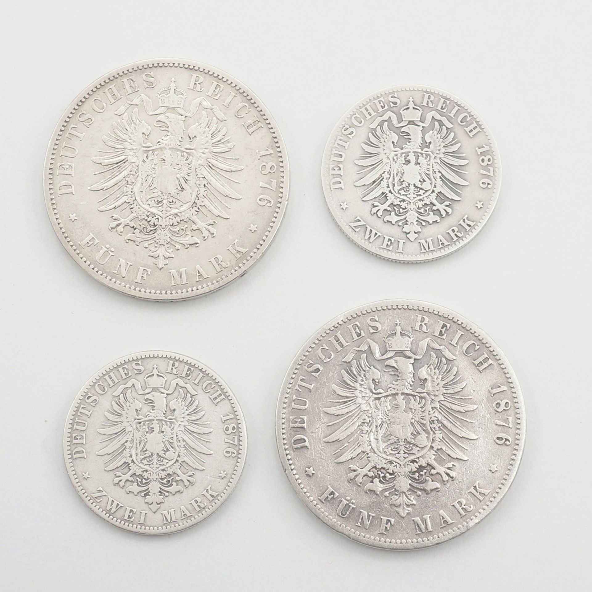 Four coins German Empire, Prussia, 1876 - Image 2 of 2