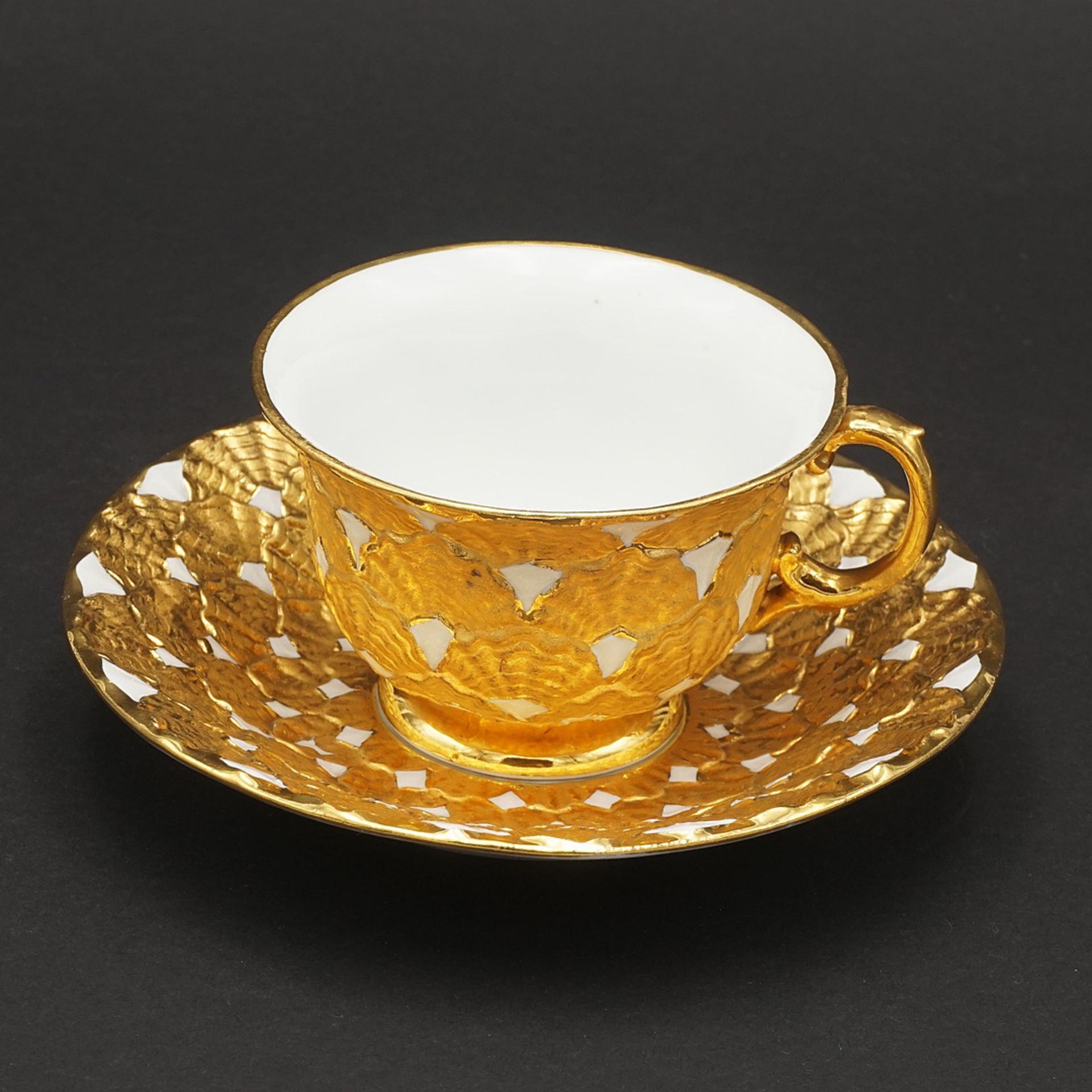 Meissen mocha cup with saucer