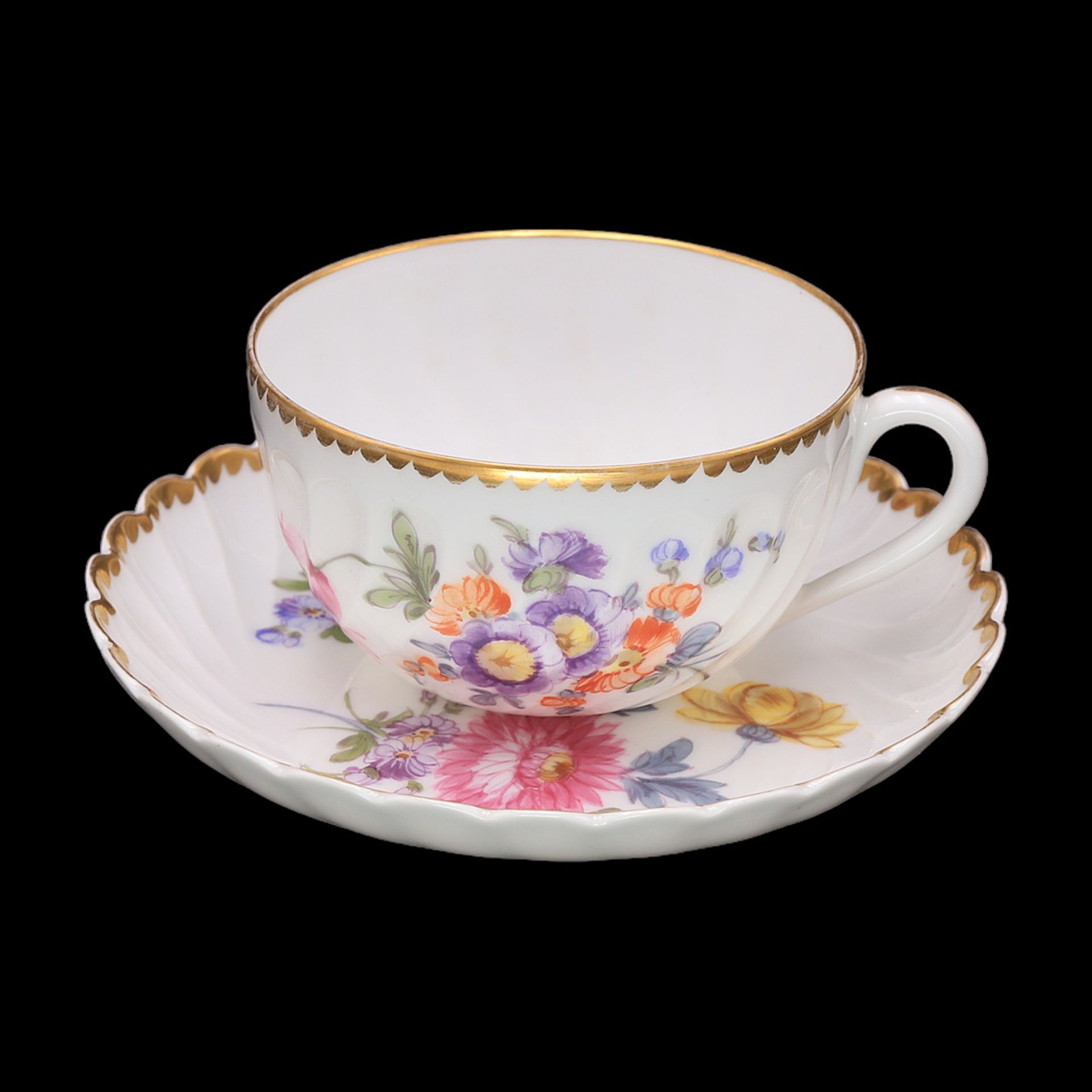 Nymphenburg cup with flower painting