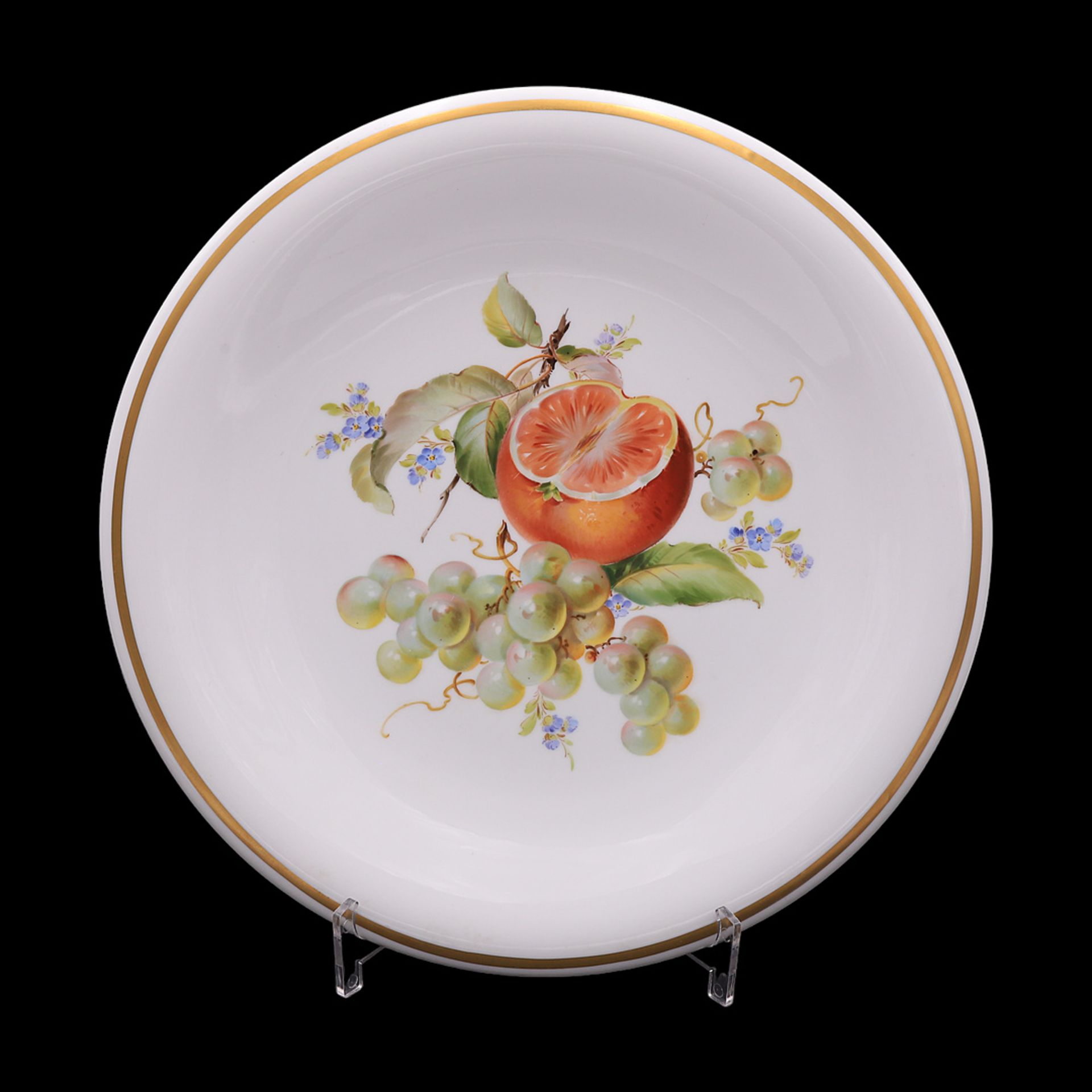 Meissen large wall plate with fruit painting