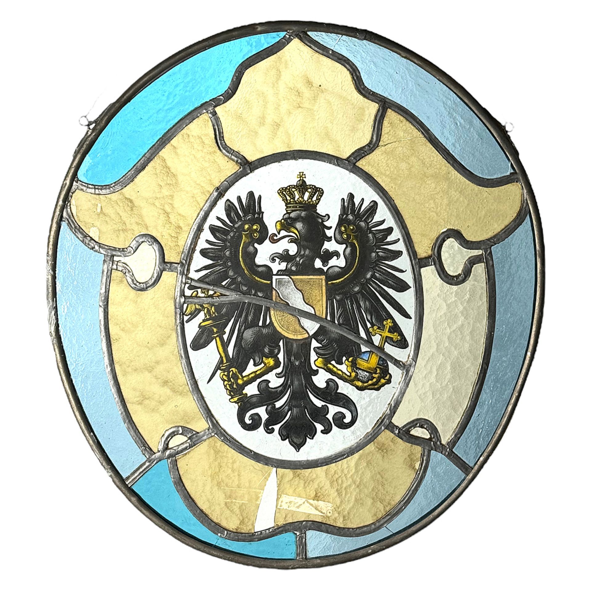 Deutsche Glaswerkstätte, Glasbild mit dem Wappen von Baden, um 1880