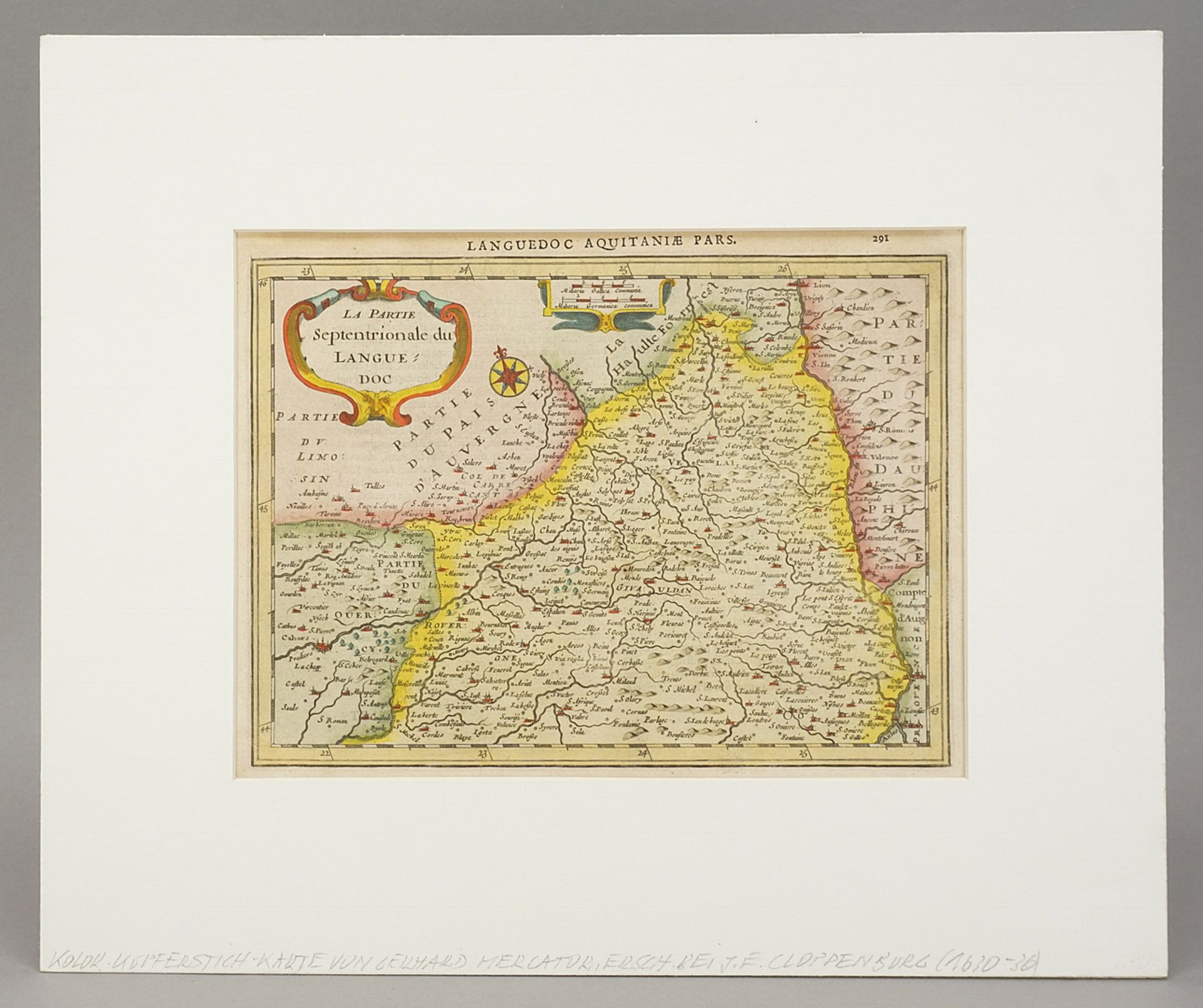 Gerhard Mercator (1512-1594), Map of the Northern Languedoc - Image 2 of 4