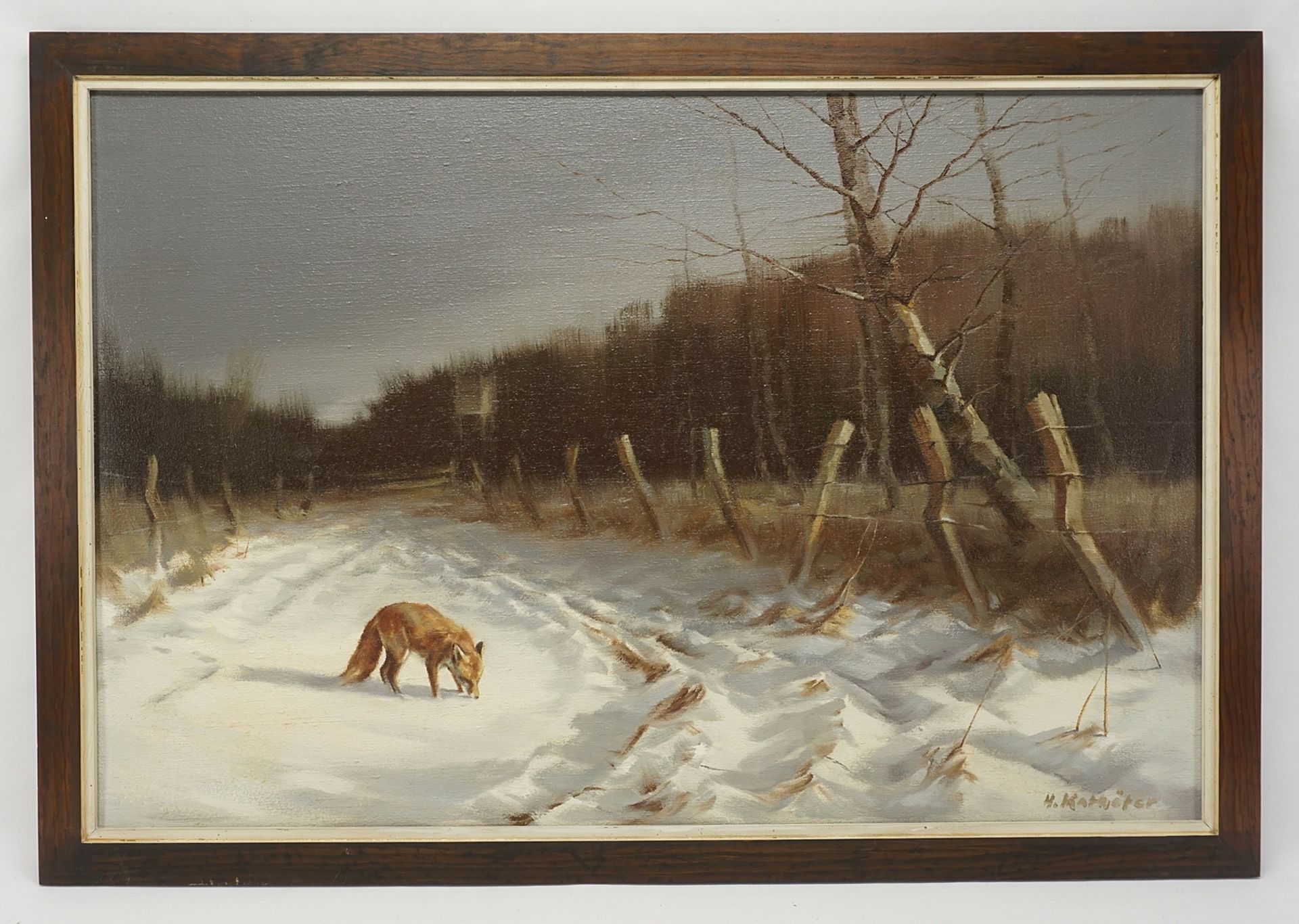 Heinz Kathhöfer (born 1935), Fox in the snow - Image 2 of 4