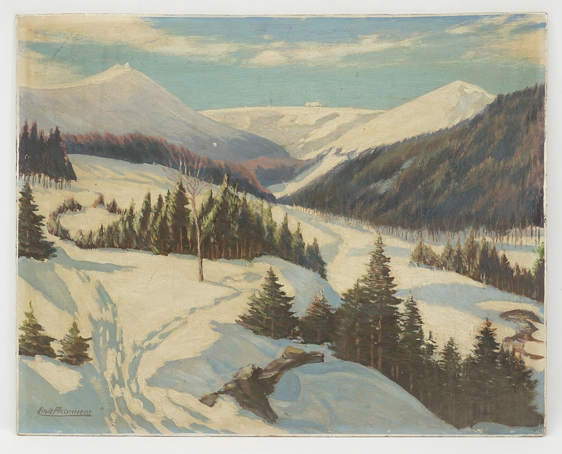 Emil Frohnert (1884-1955), Winter day in the Giant Mountains - Image 2 of 4