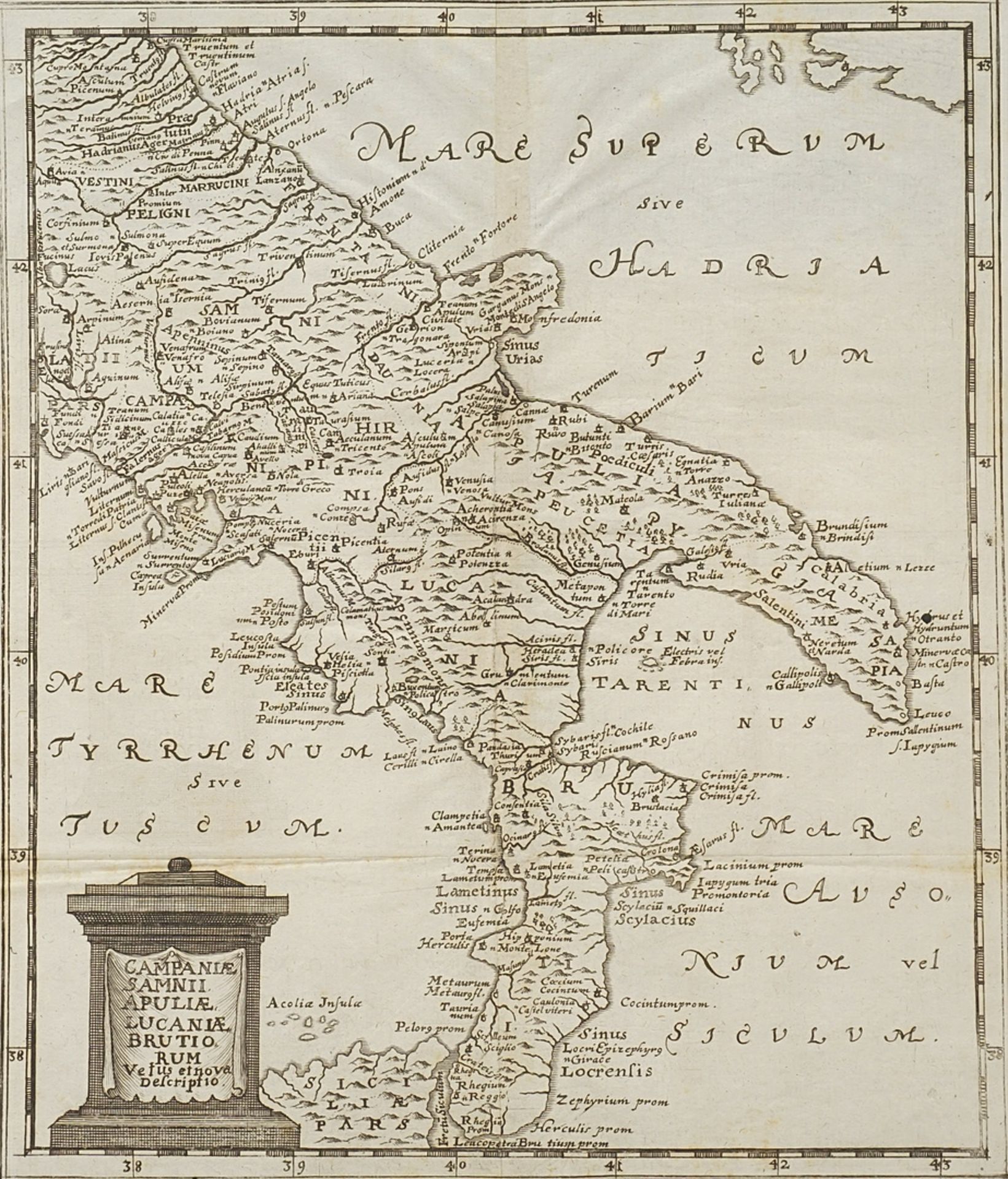 Philipp Clüver (1580-1622), Map of Southern Italy