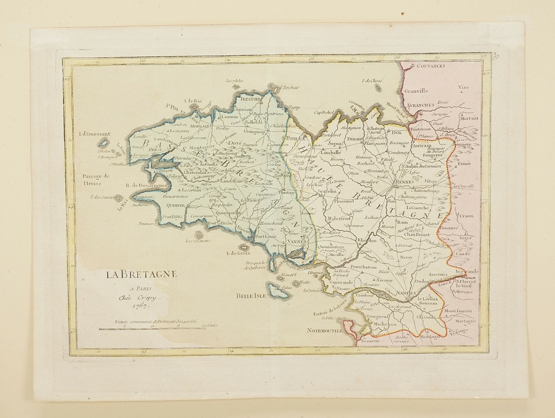 Georges Louis Le Rouge (around 1707-1790), Map of Brittany - Image 3 of 3