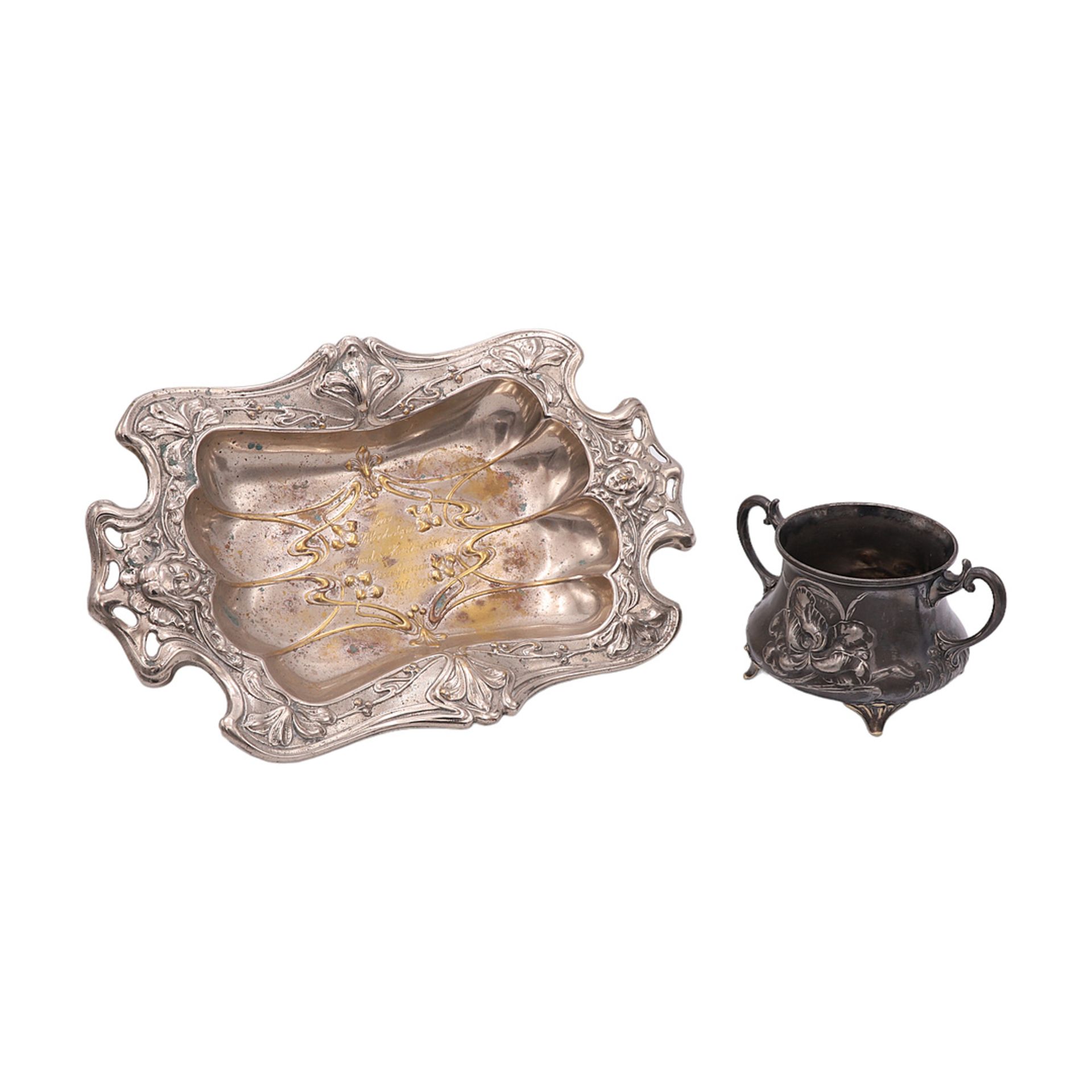 Bowl and sugar bowl, Art Nouveau