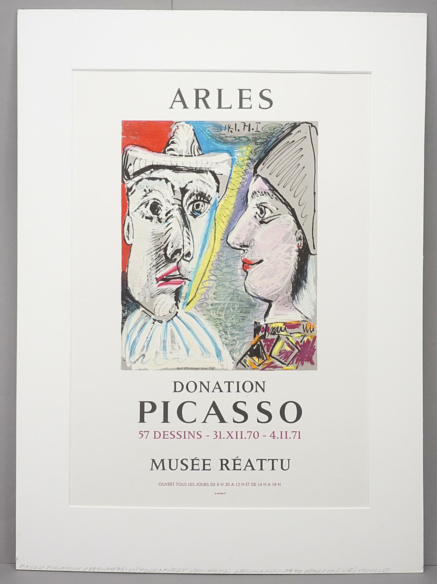 Pablo Picasso (1881-1973), Poster for the exhibition at the Musée Réattu, Arles, 1970/71 - Image 2 of 3