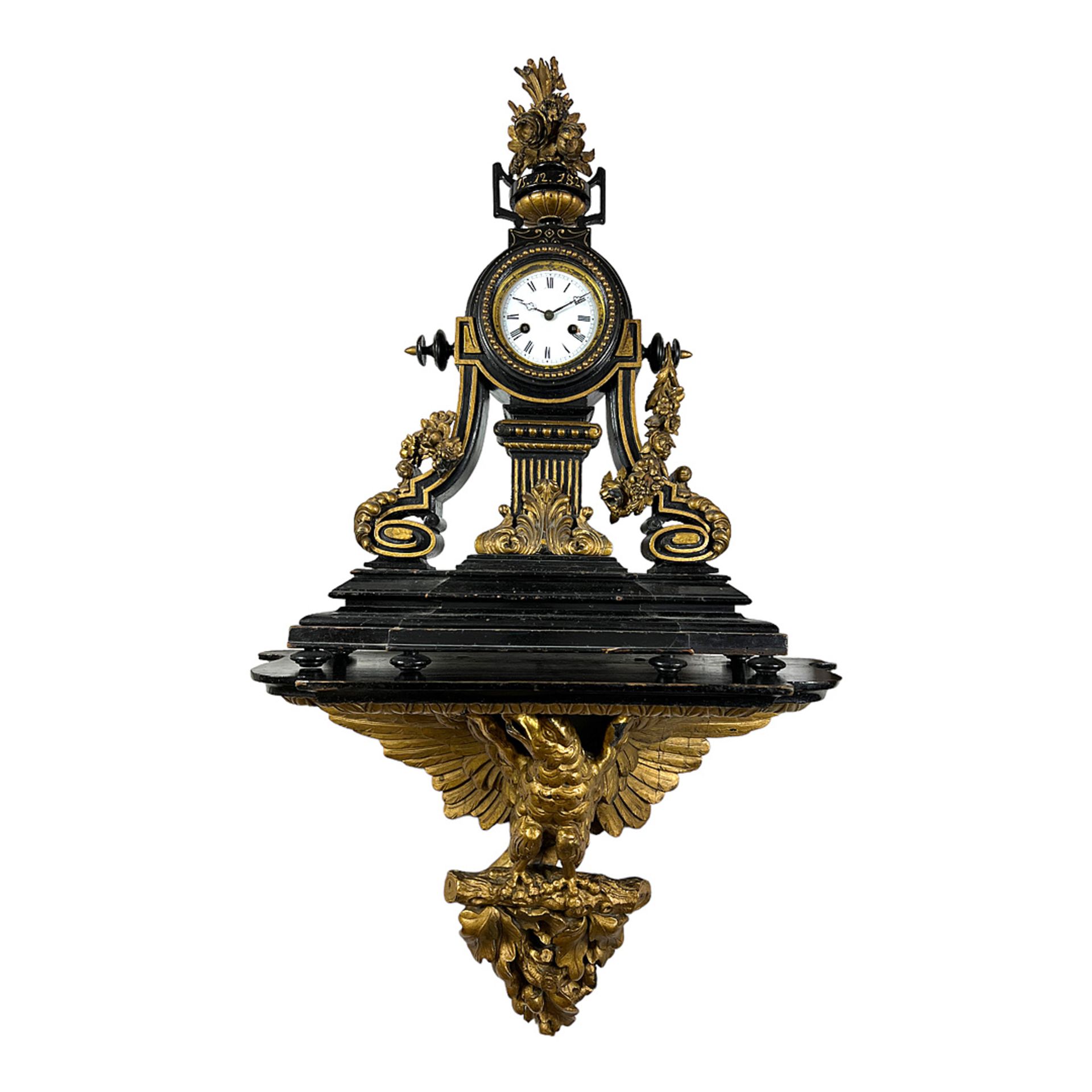 Wall clock on an eagle base, France, 1825