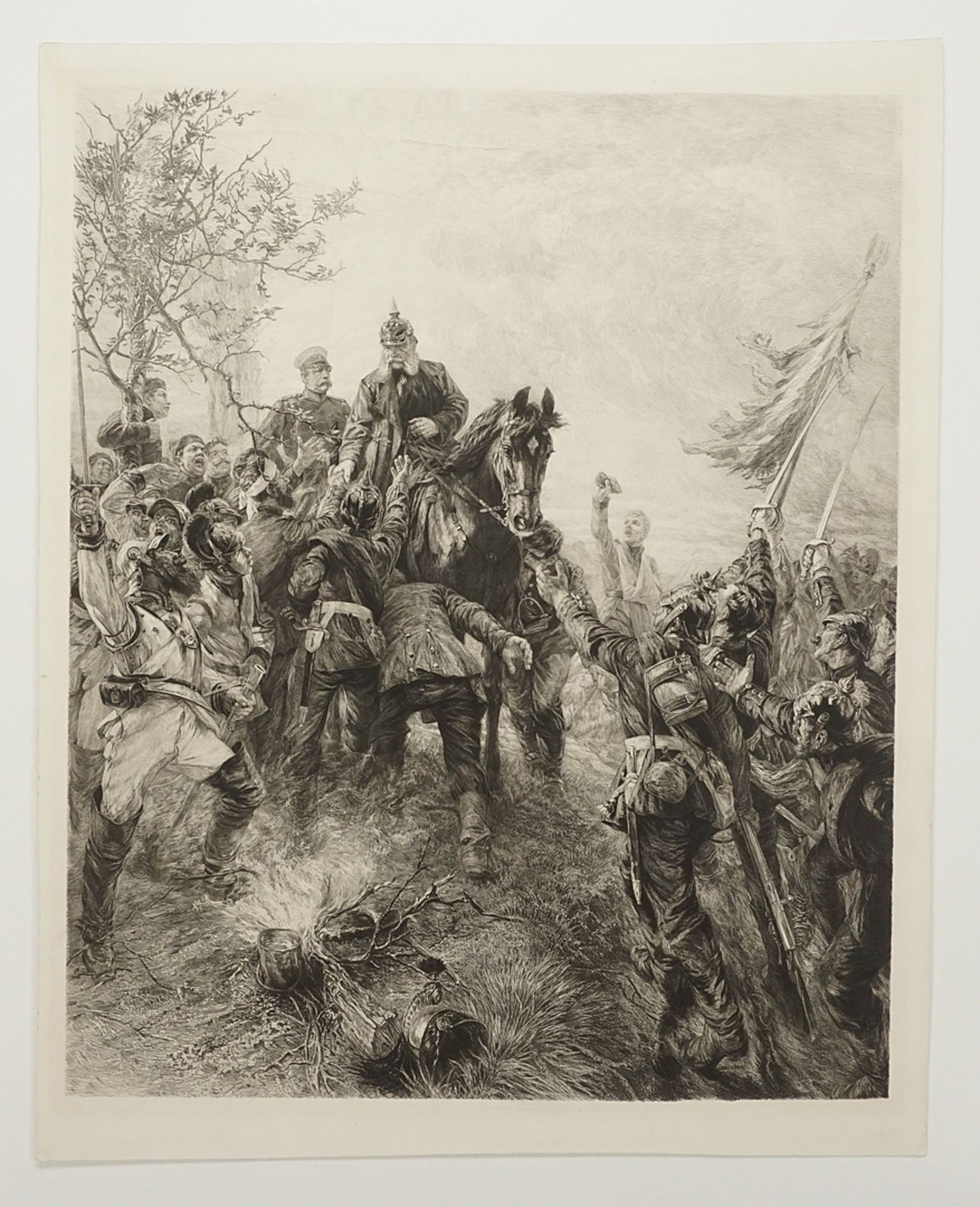 Probably Carl Ernst Forberg (1844-1915), Wilhelm I visits his soldiers - Image 3 of 3