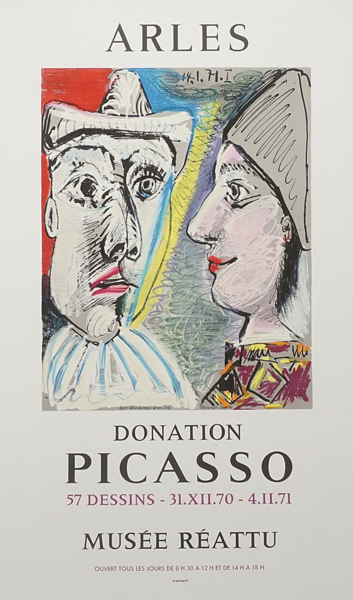 Pablo Picasso (1881-1973), Poster for the exhibition at the Musée Réattu, Arles, 1970/71