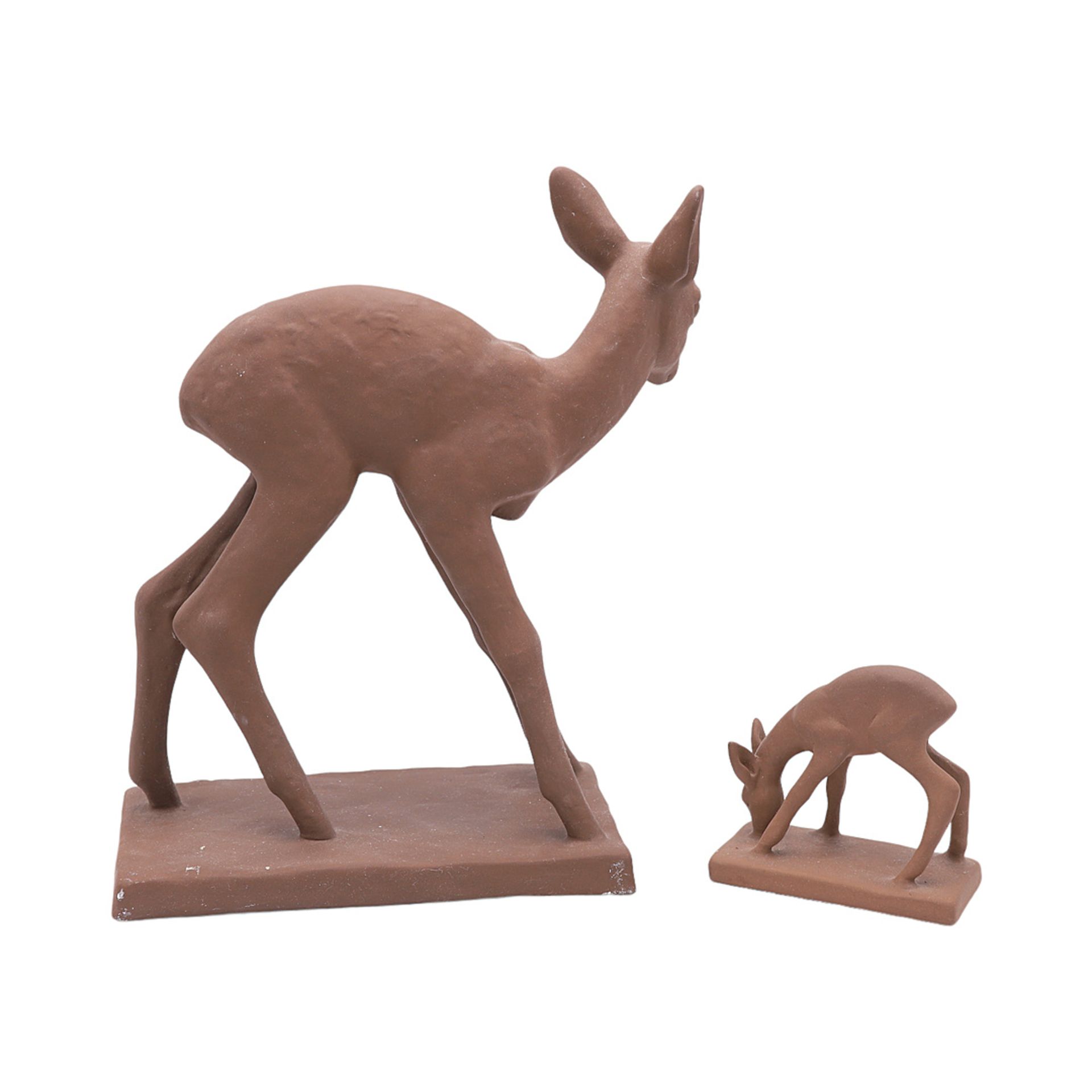 Two majolica Karlsruhe deer figures - Image 2 of 3