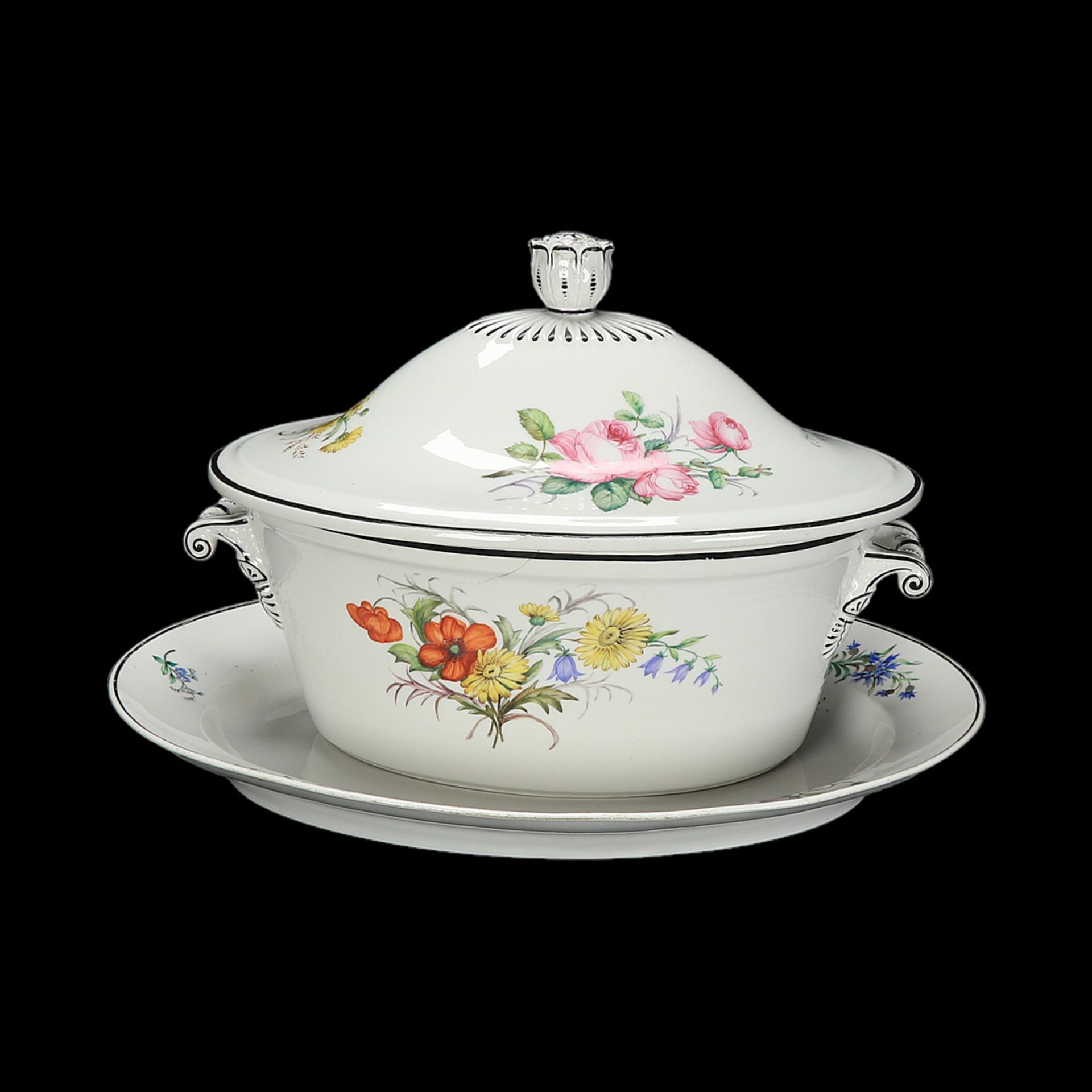 KPM Berlin tureen with base, 19th century