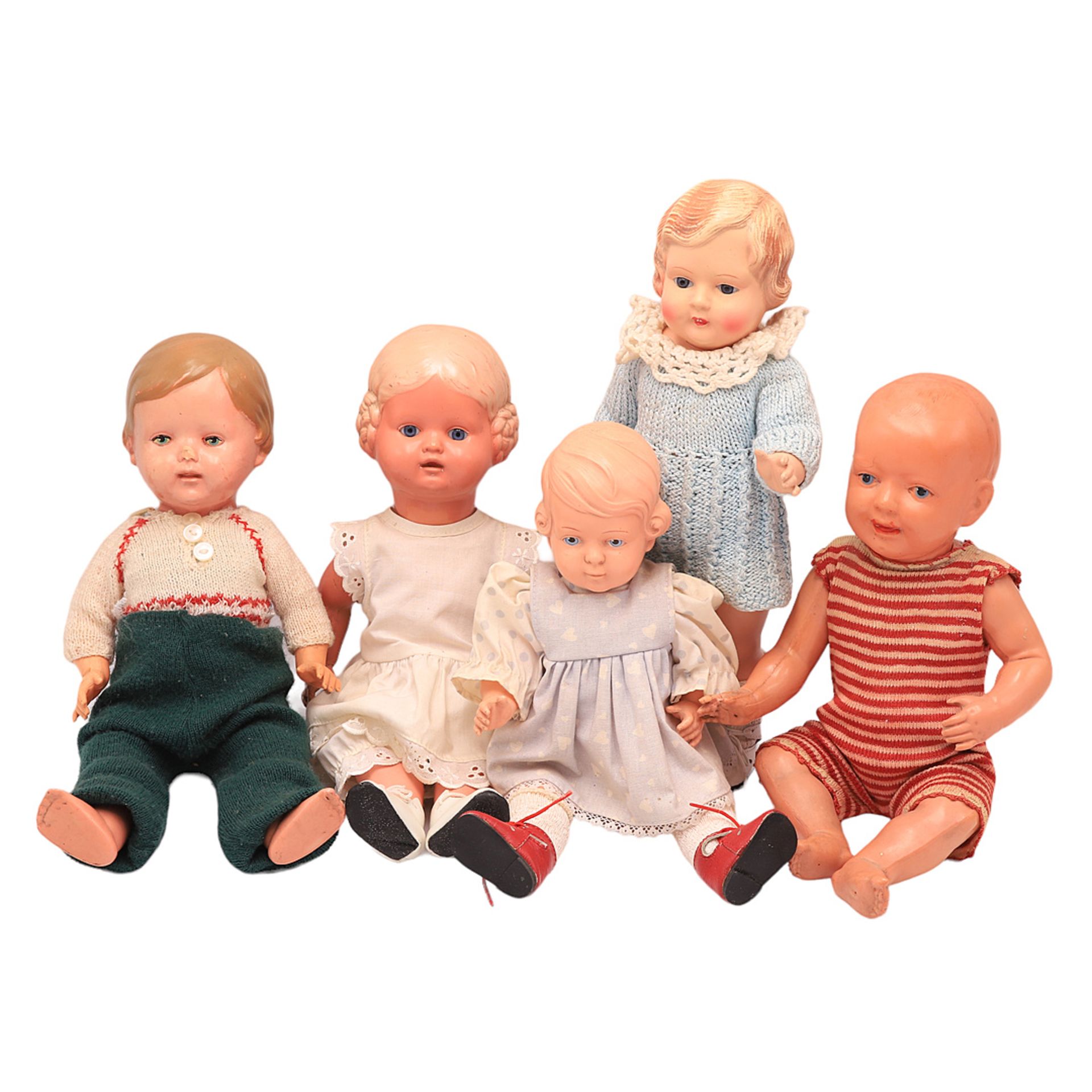 Fünf Schildkröt Puppen
