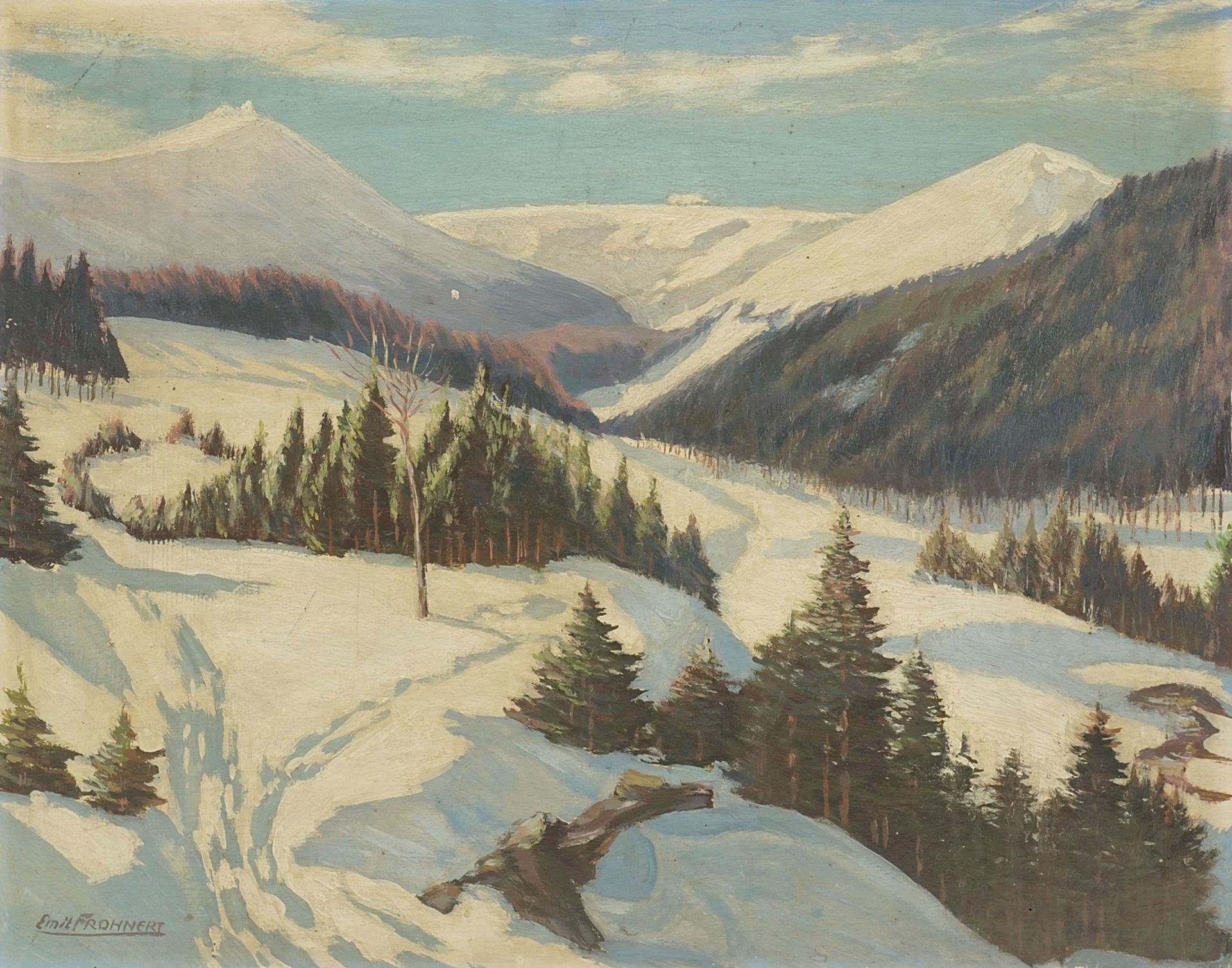 Emil Frohnert (1884-1955), Winter day in the Giant Mountains