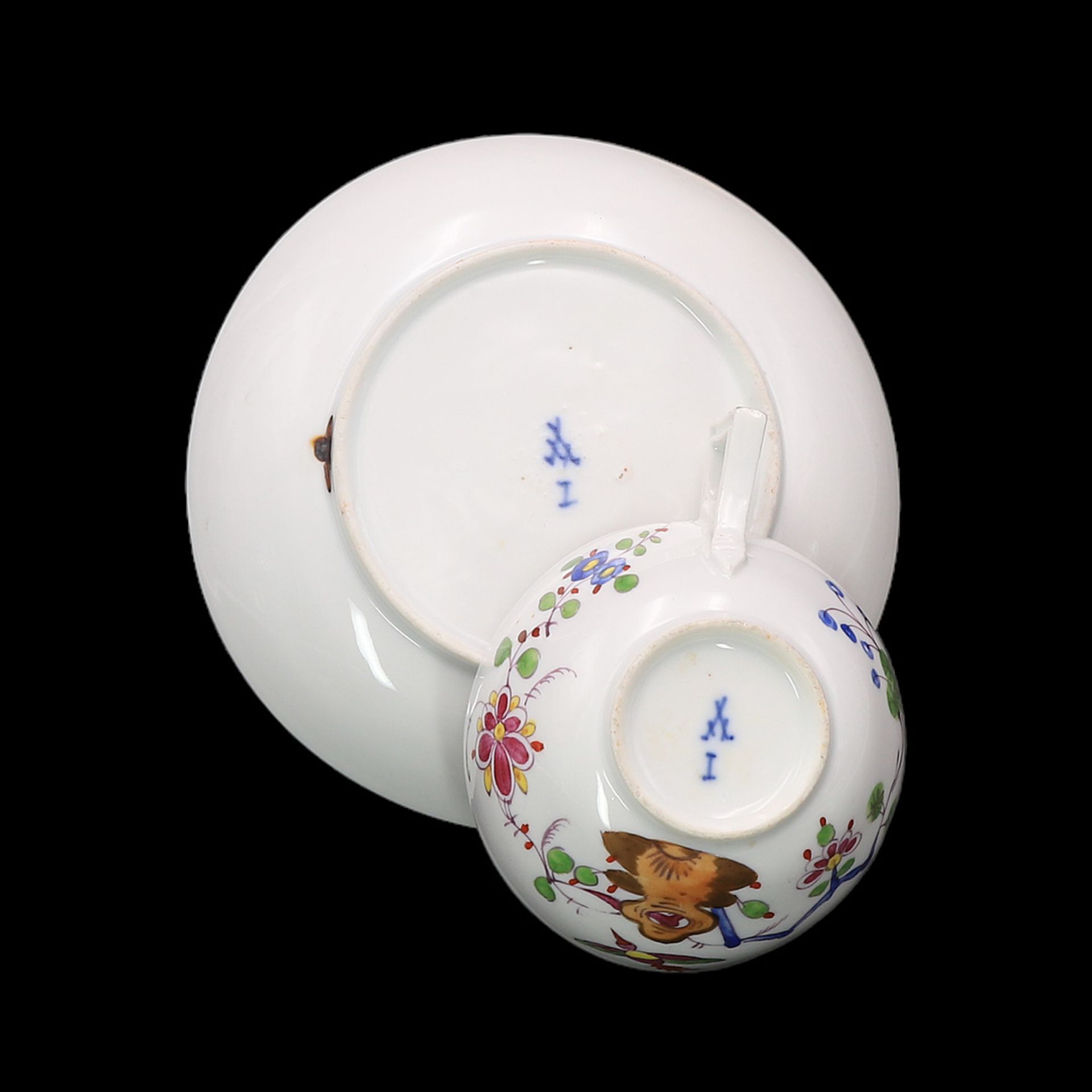 Meissen cup with Indian painting - Image 2 of 2