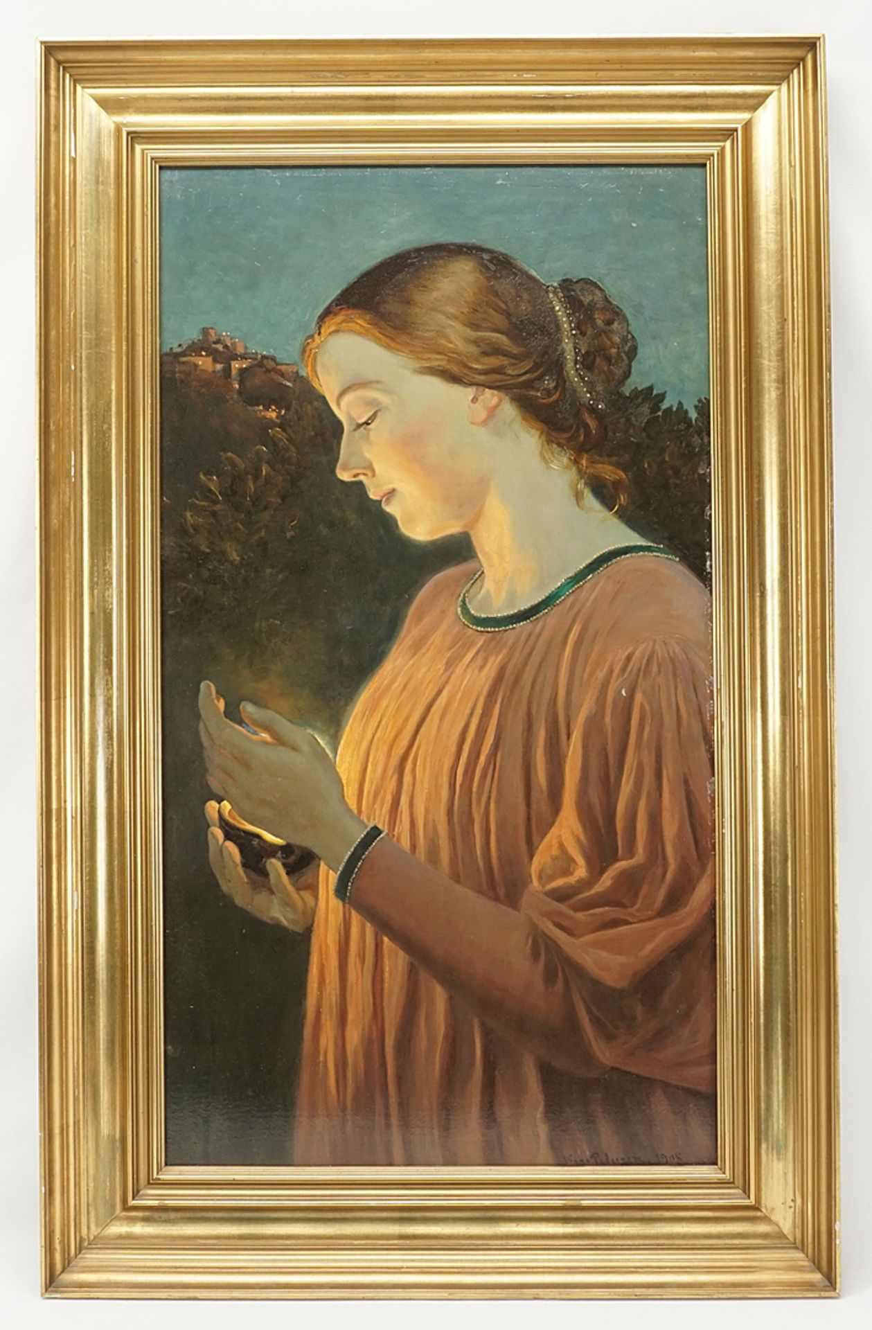 Viggo Pedersen (1854-1926), Girl in the light - Image 2 of 4