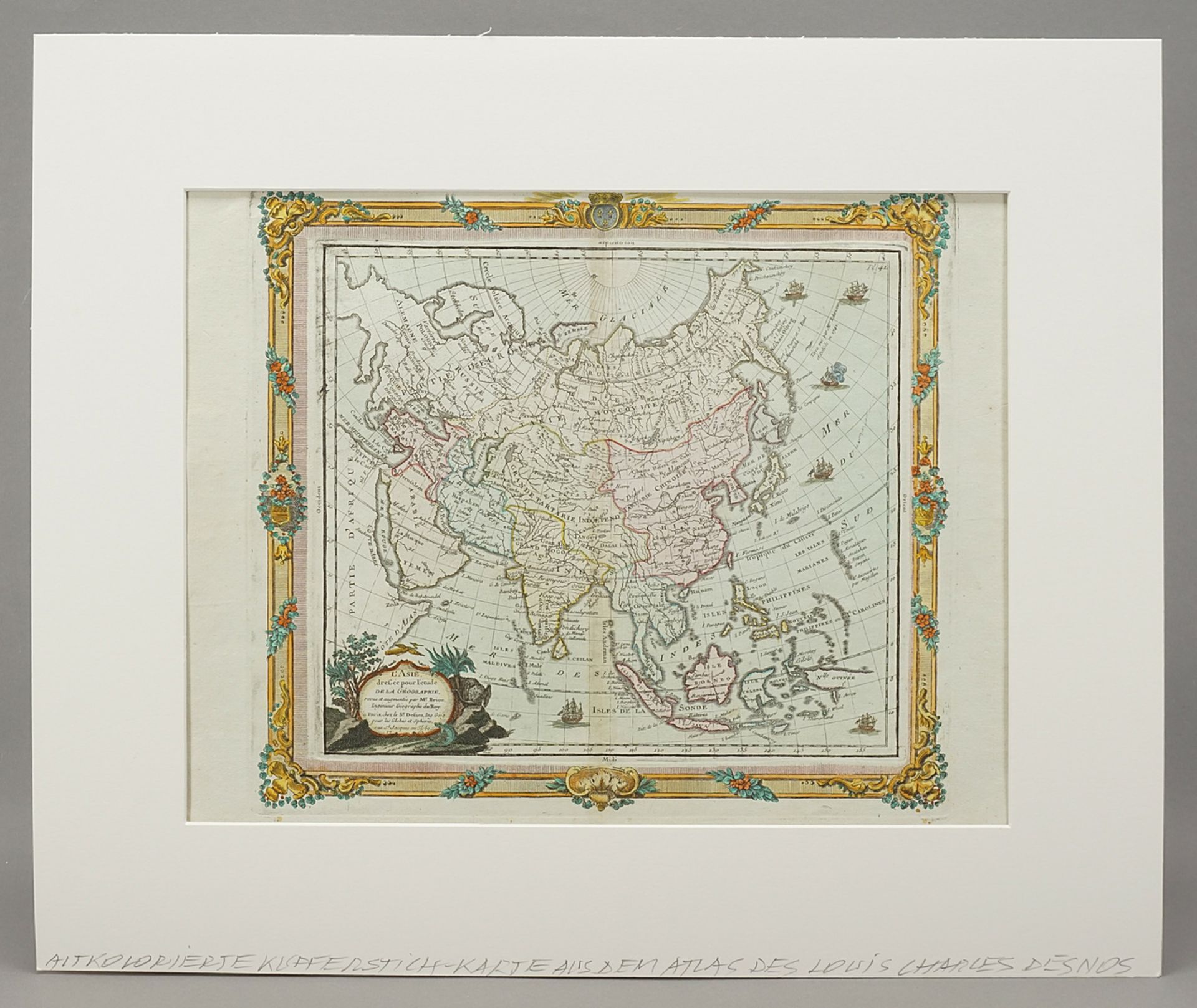 Louis Charles Desnos (1725-1805), Map of Asia - Image 2 of 3