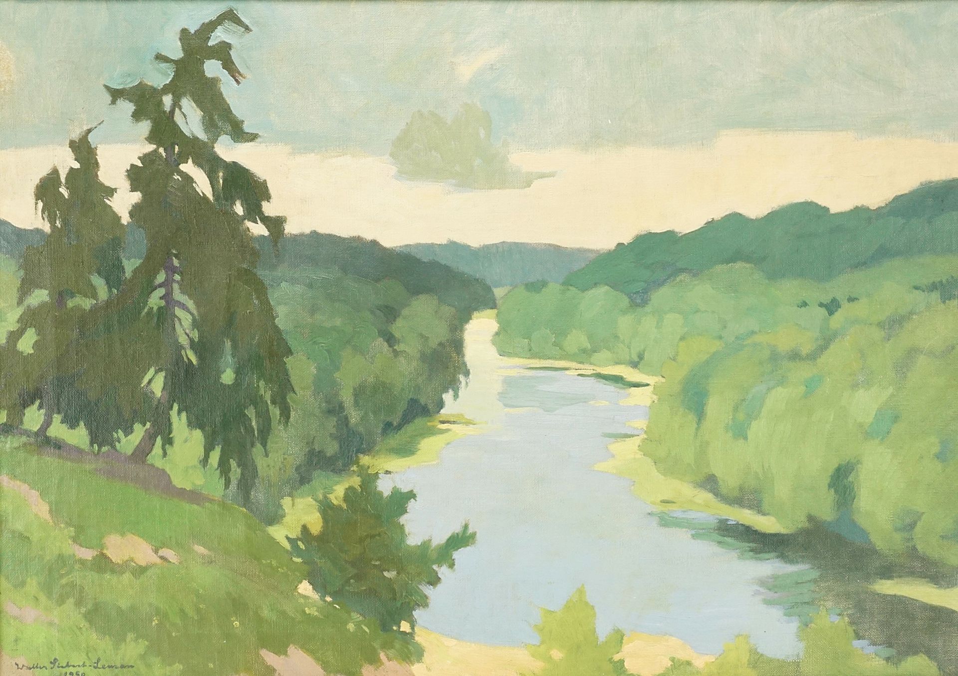 Walter Siebert-Leman (1893-1971), View of a forest lake