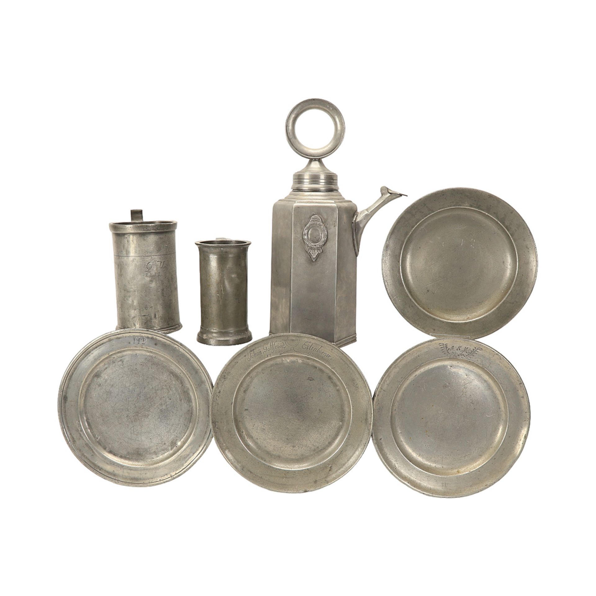 Small collection of pewter, Germany / France, 18th/19th century