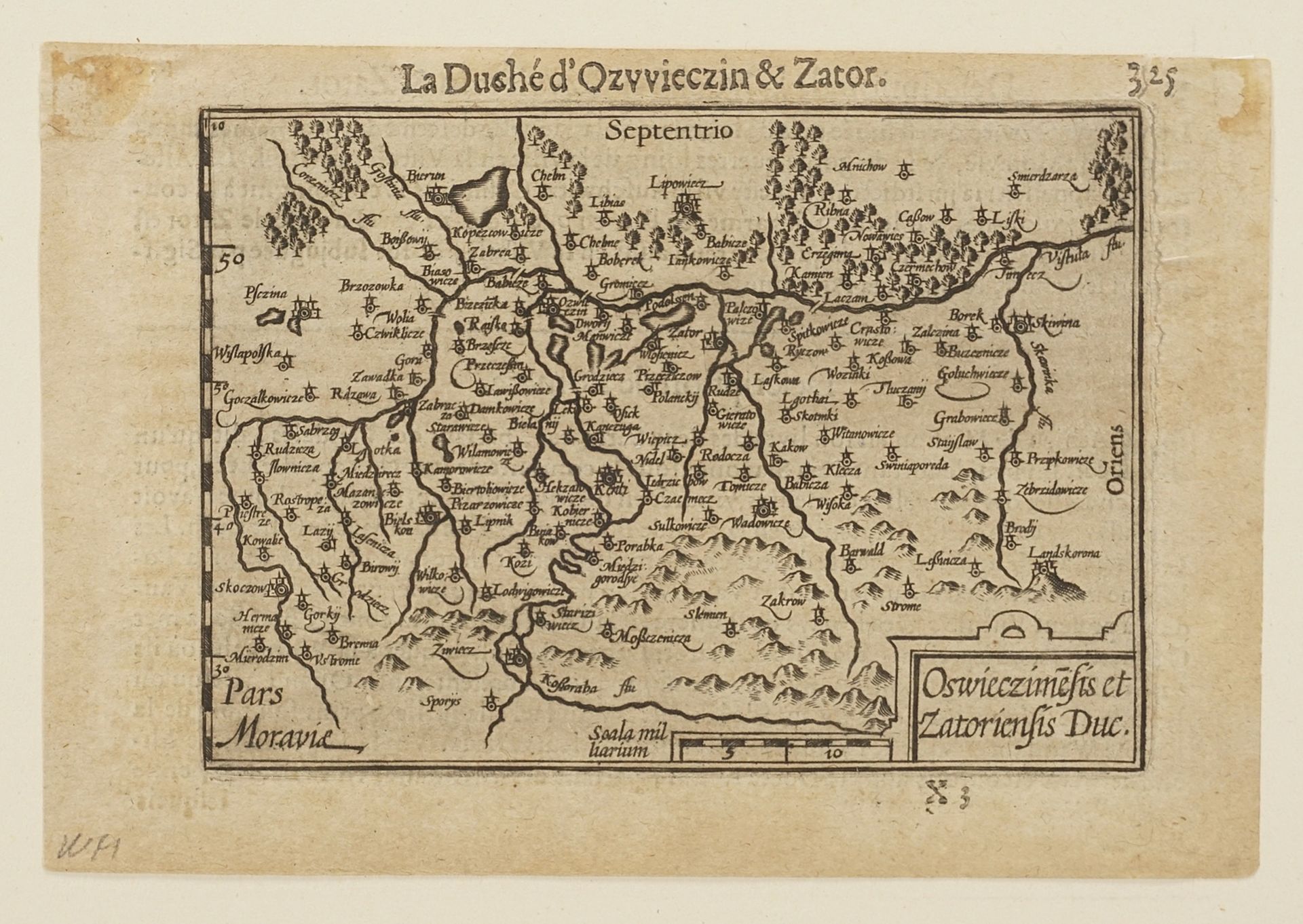 Petrus Bertius (1565-1629), Map of Auschwitz and Zator - Image 3 of 4