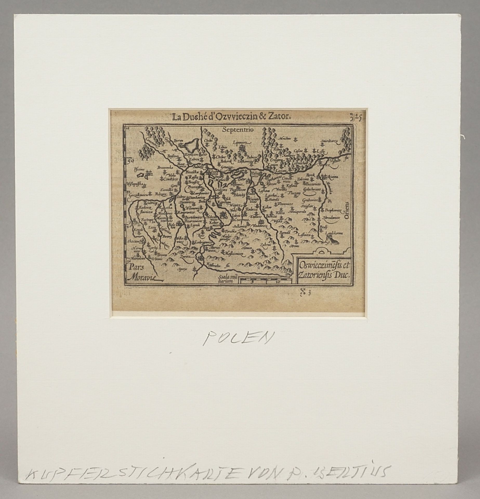 Petrus Bertius (1565-1629), Map of Auschwitz and Zator - Image 2 of 4