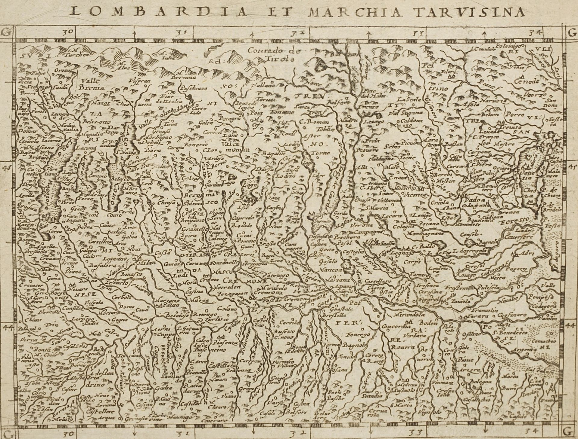 Map of Lombardy and the March of Treviso