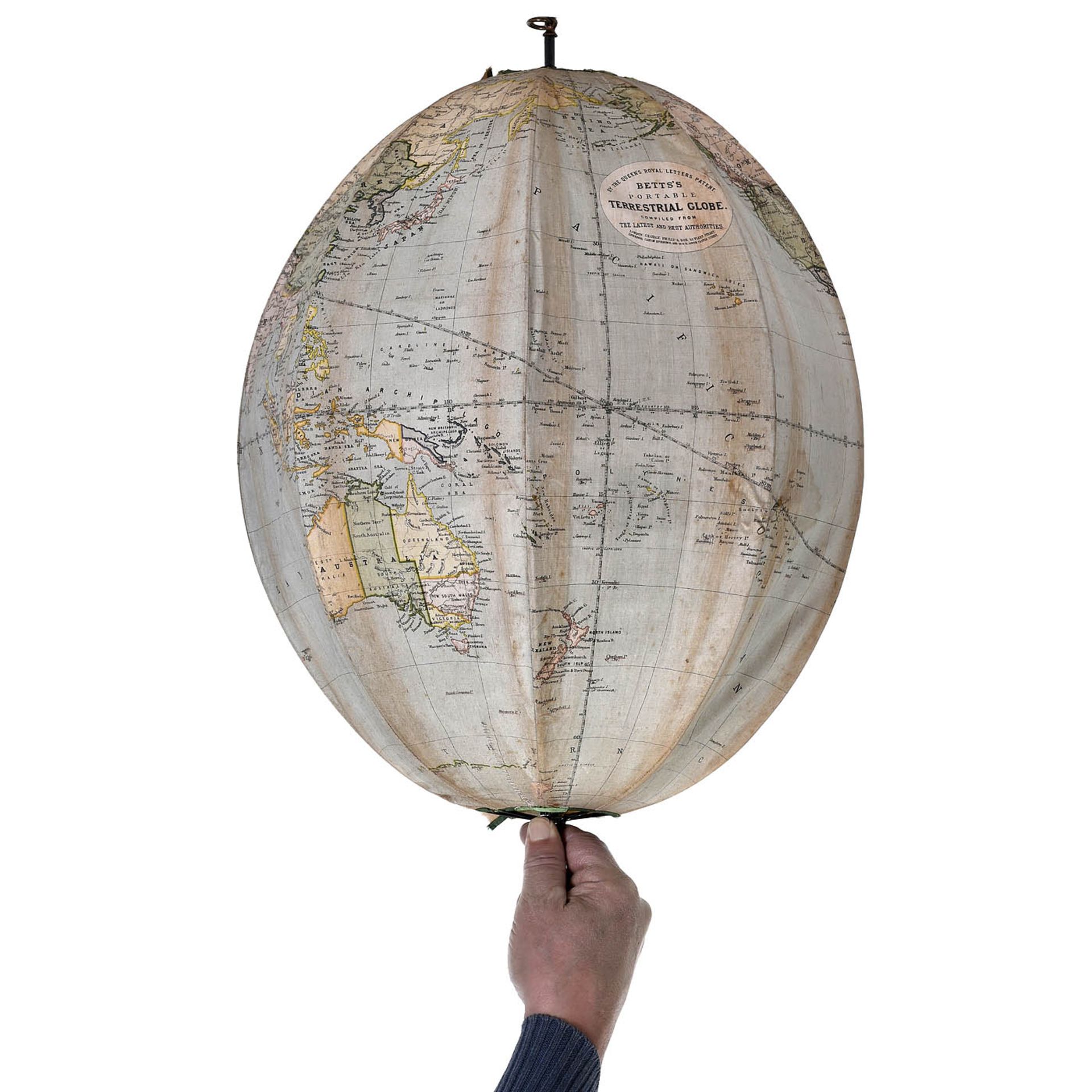 Bett's 16-Inch Collapsible Terrestrial Globe, c. 1880 - Image 3 of 5
