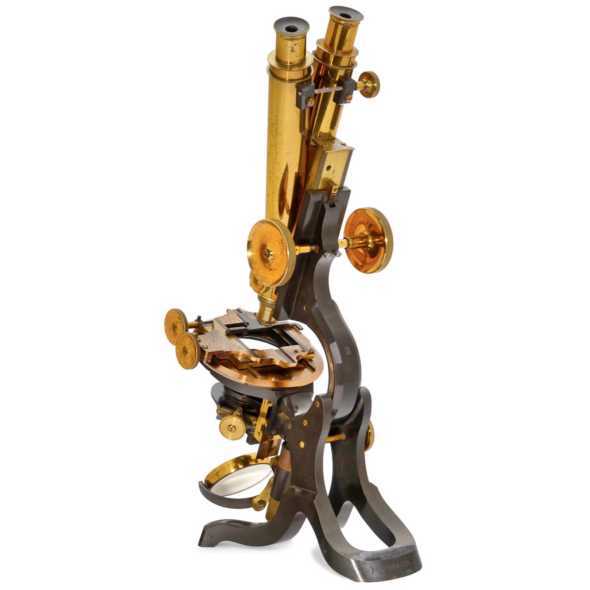 Swift Paragon Brass Binocular Microscope, c. 1890 - Bild 3 aus 4