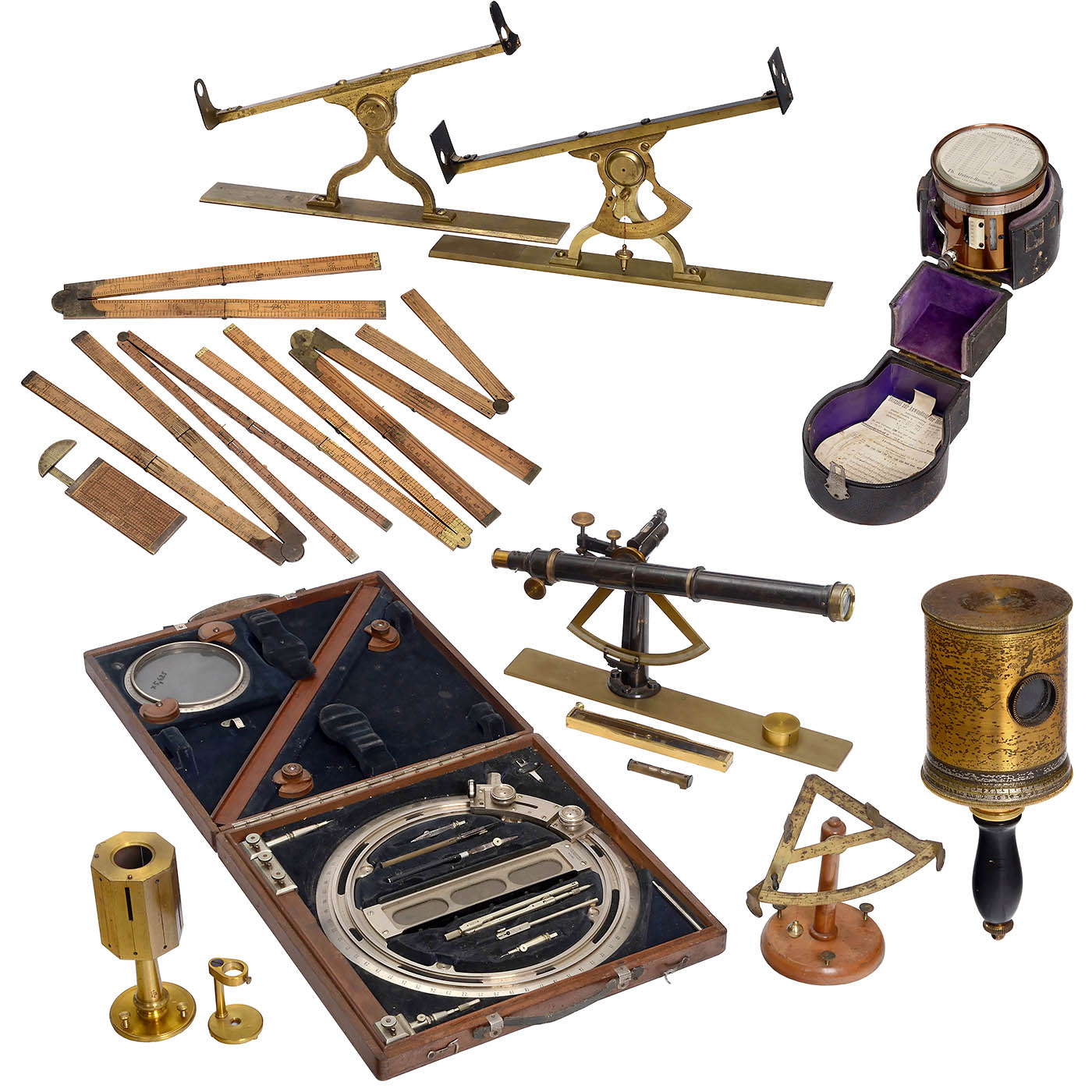 Group of Measuring and Surveying Instruments
