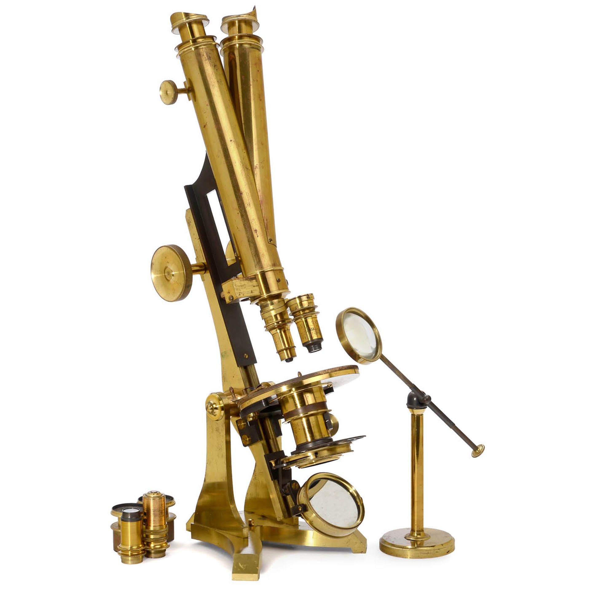 English Binocular Microscope by Collins, c. 1870 - Image 3 of 5