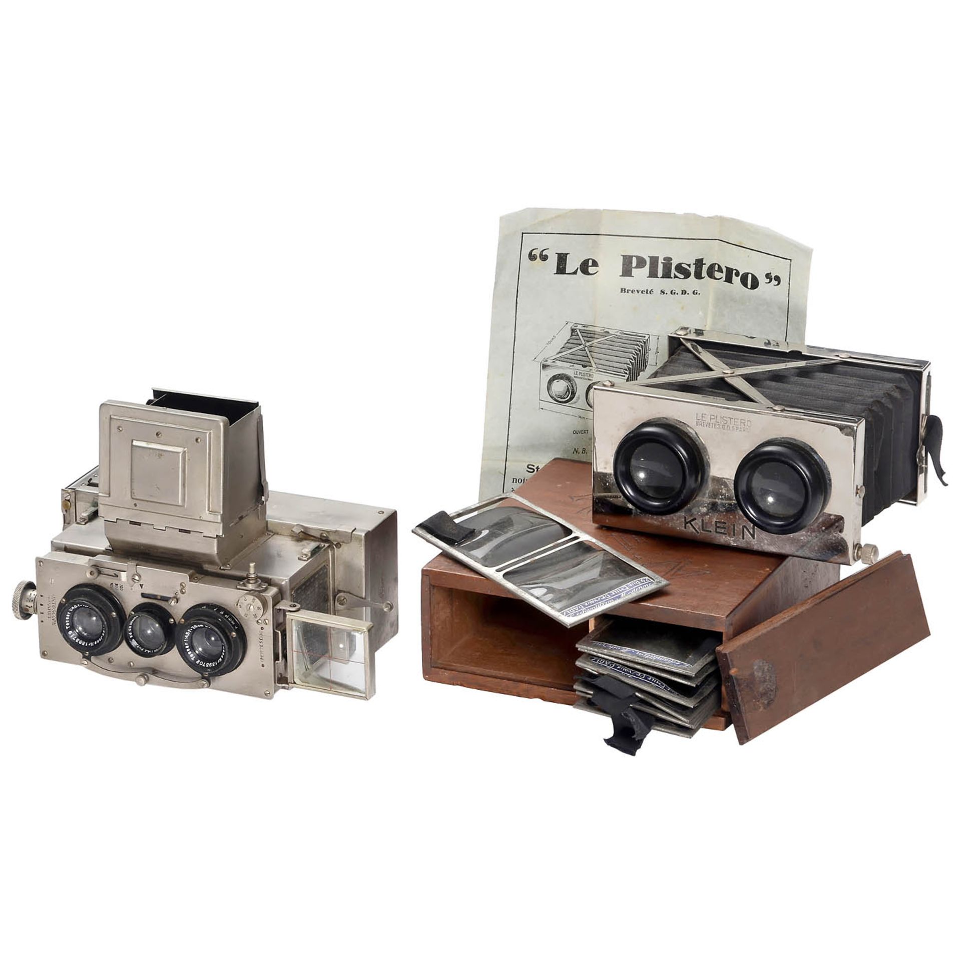 Cornu Ontoscope Stereo Camera and Stereo Viewer with Autochromes, c. 1930