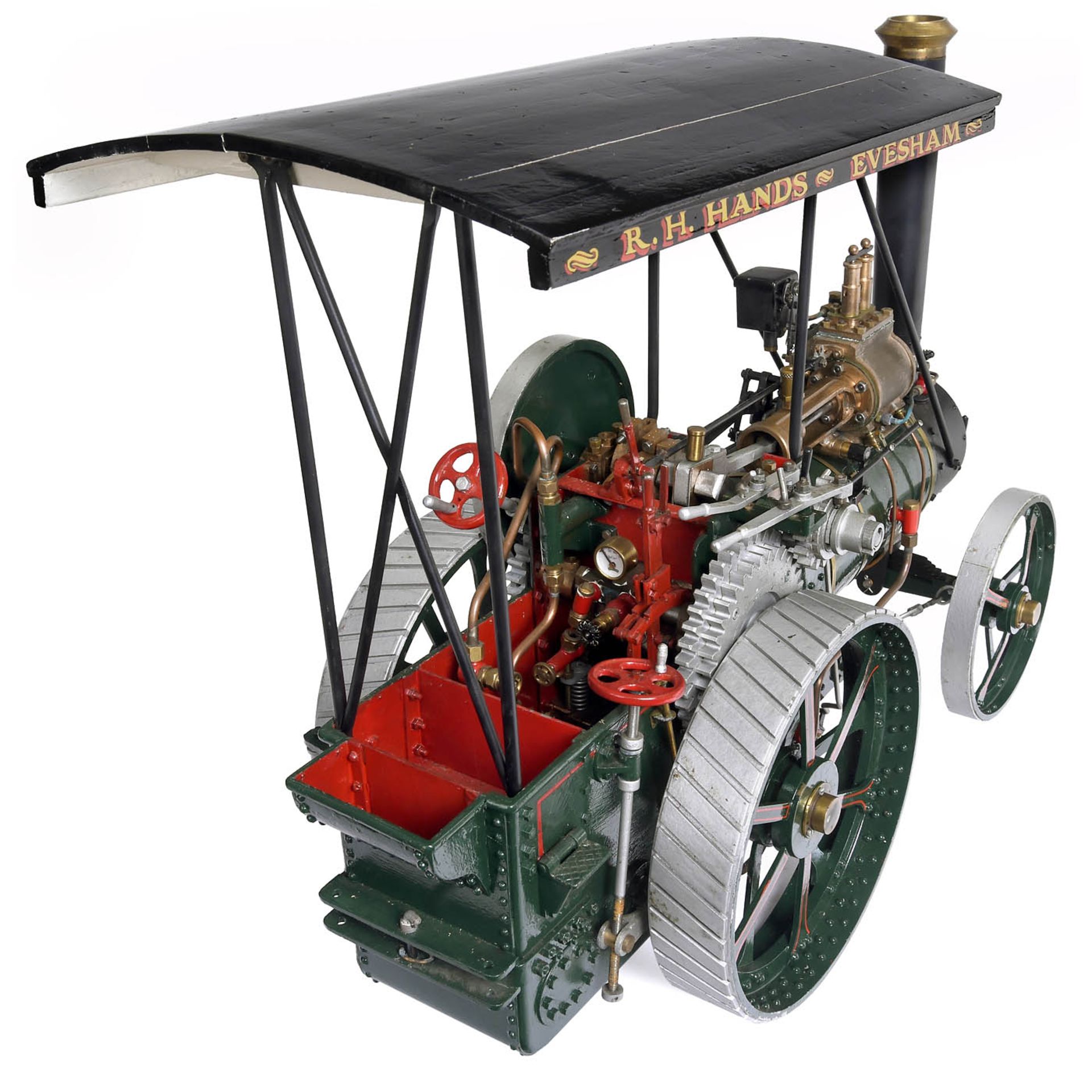 Model of a British Single-Cylinder Live Steam Traction Engine with Rope Winch, c. 1970 - Bild 5 aus 5