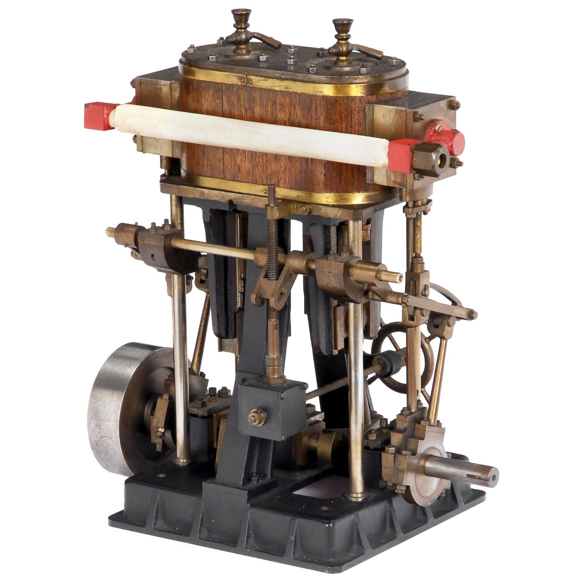 Precision Model of a Vertical Twin-Cylinder Steam Engine, c. 1960 - Bild 3 aus 3