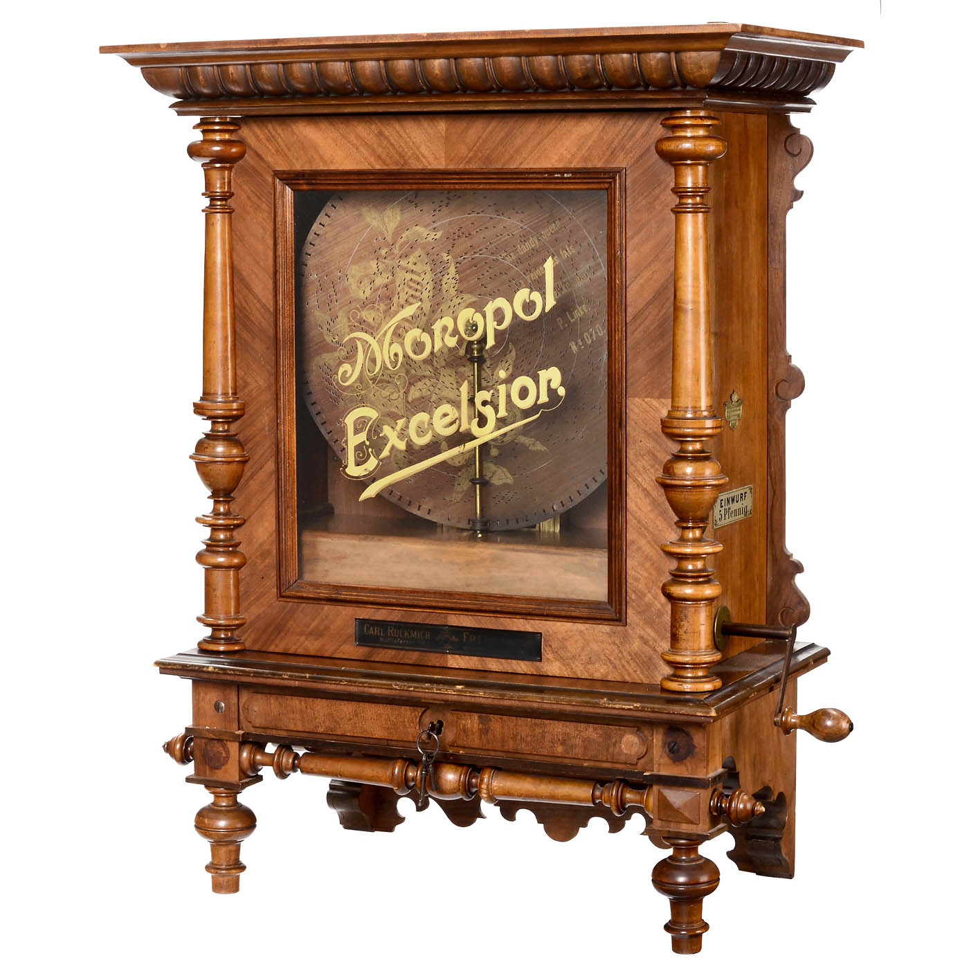 Monopol Excelsior 17 1/8-Inch Disc Musical Box No. 83, c. 1900 - Image 2 of 5