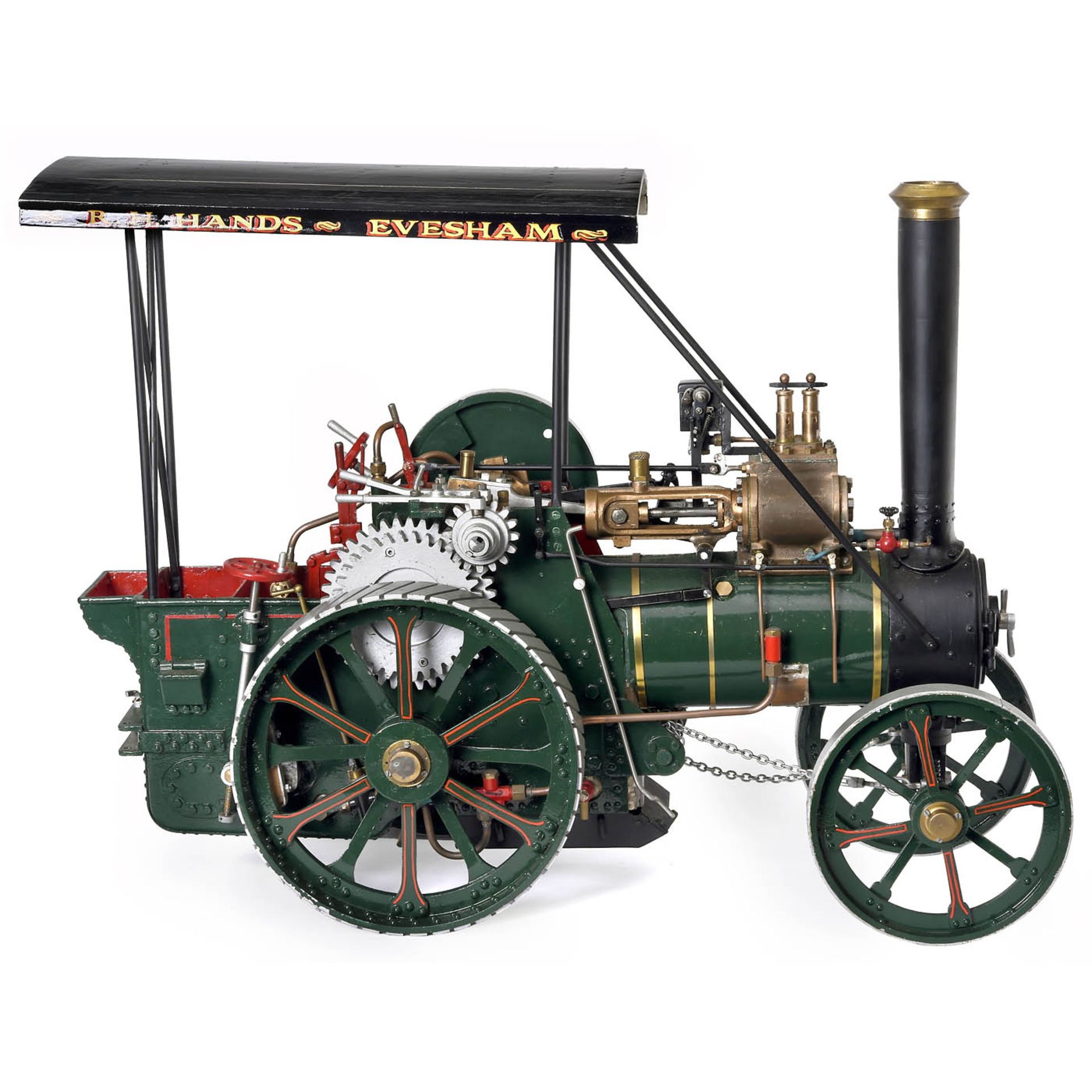 Model of a British Single-Cylinder Live Steam Traction Engine with Rope Winch, c. 1970 - Bild 3 aus 5