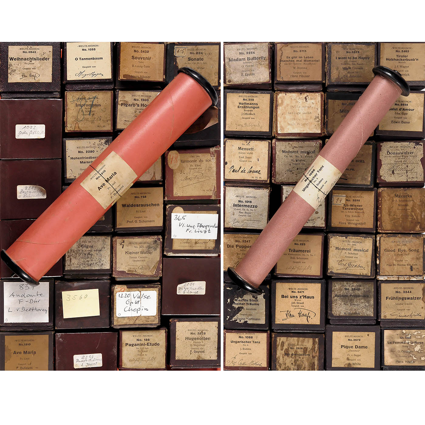 54 Welte-Mignon Reproducing Piano Rolls (T 100 -Red), 1905 onwards