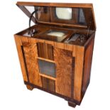 Rare HMV Type 900 Television and Radio Receiver with Mirror Lid, c. 1936