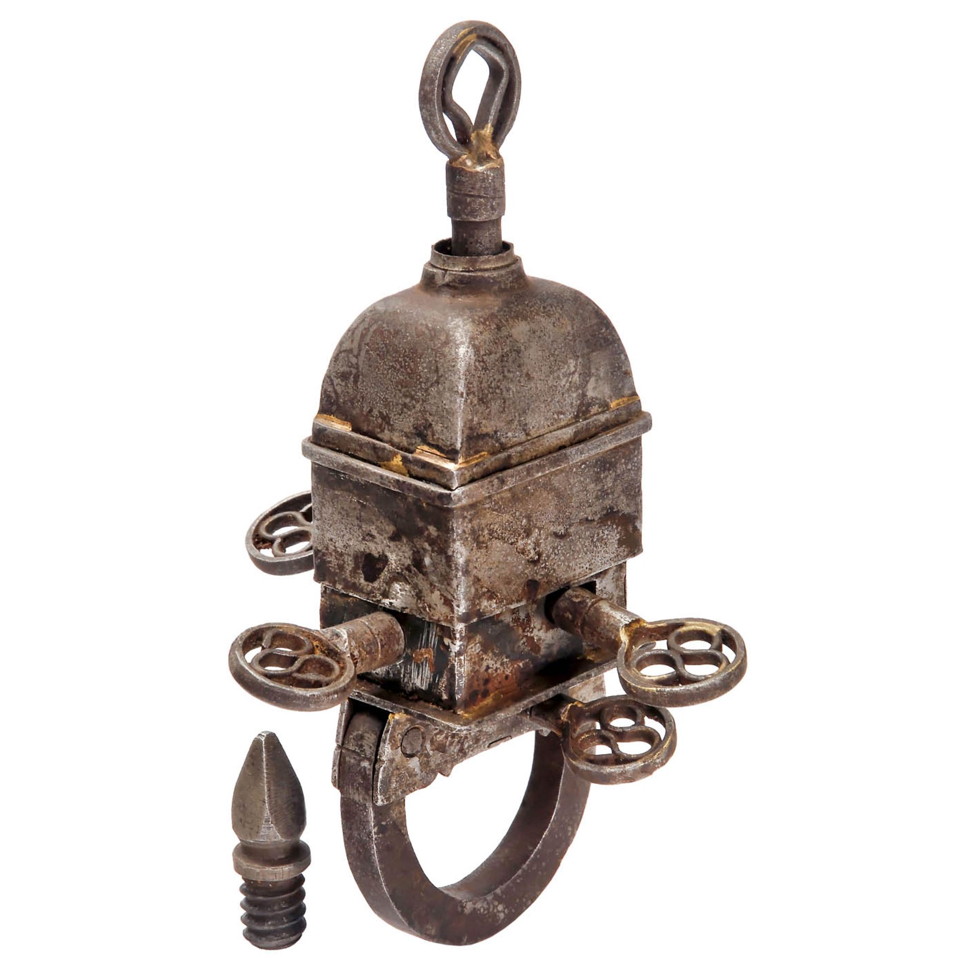 Wrought-Iron Padlock for 4 Keys, c. 1780 - Bild 2 aus 3