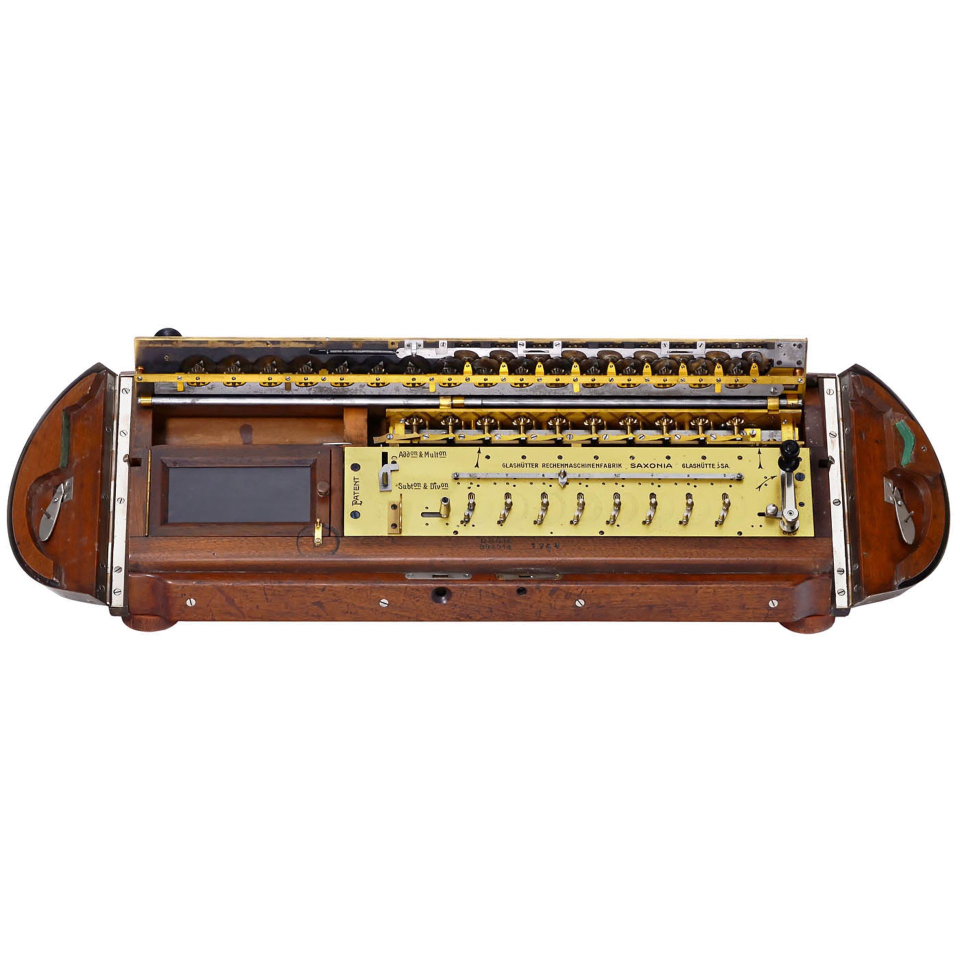 Rare Saxonia (Rolltop) Calculating Machine, 1910 - Image 5 of 5