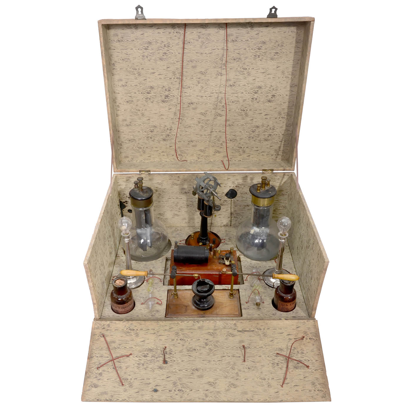 French Experiment Box for Demonstrating Electricity, c. 1910